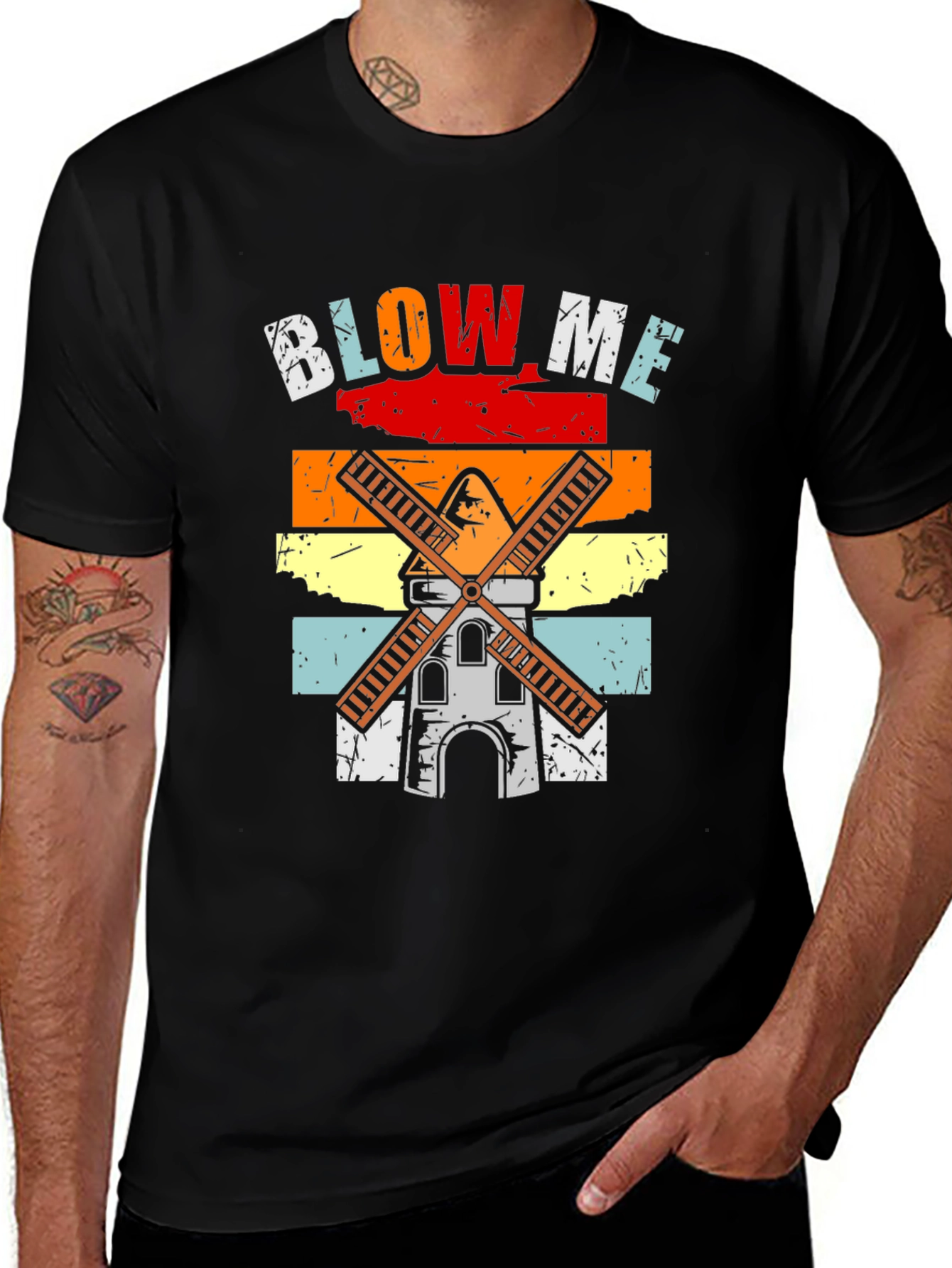 Variant 26 of Retro Windmill Blow Me T-Shirt