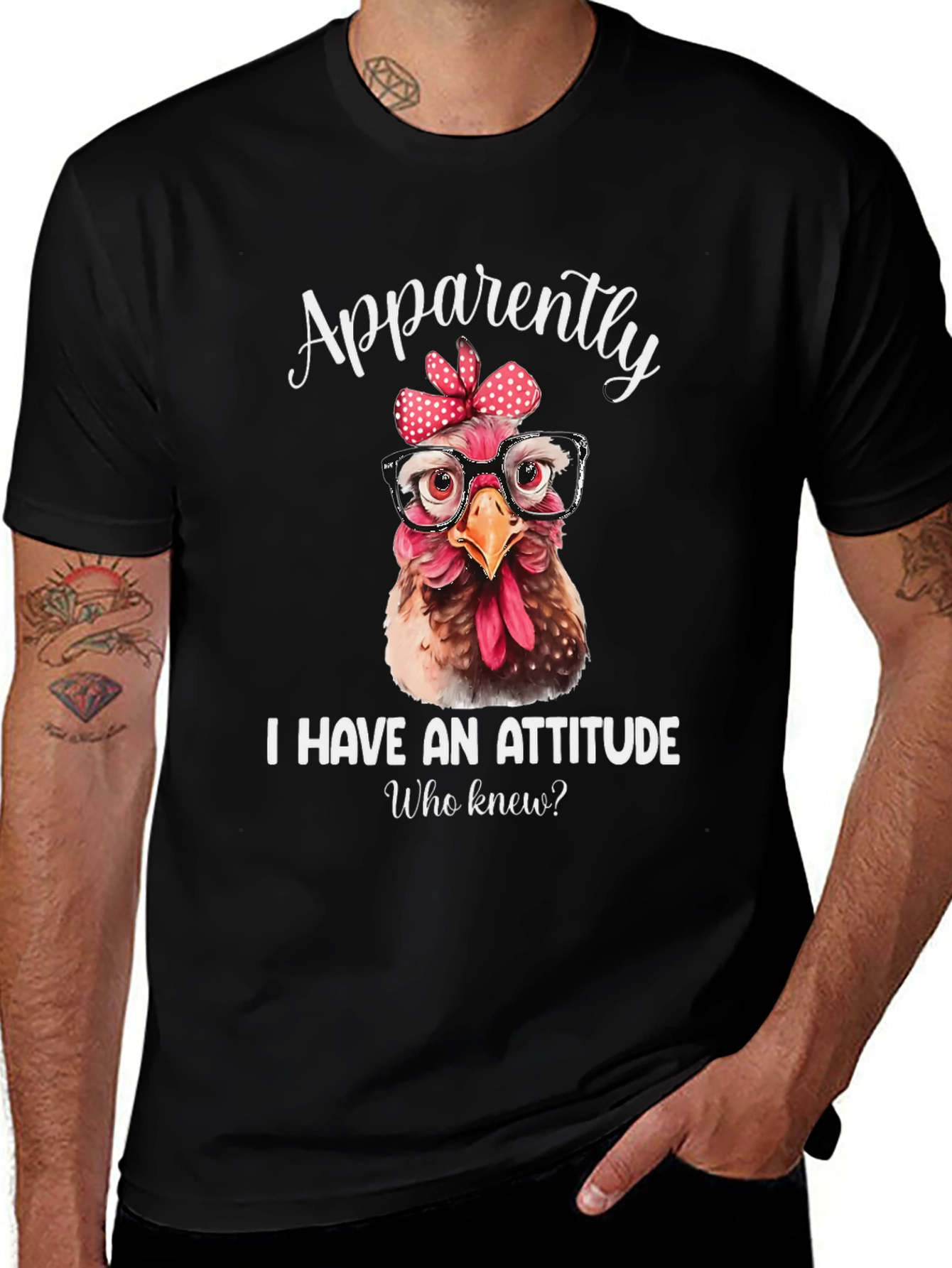 Variant 9 of Funny Chicken Attitude Graphic Tee