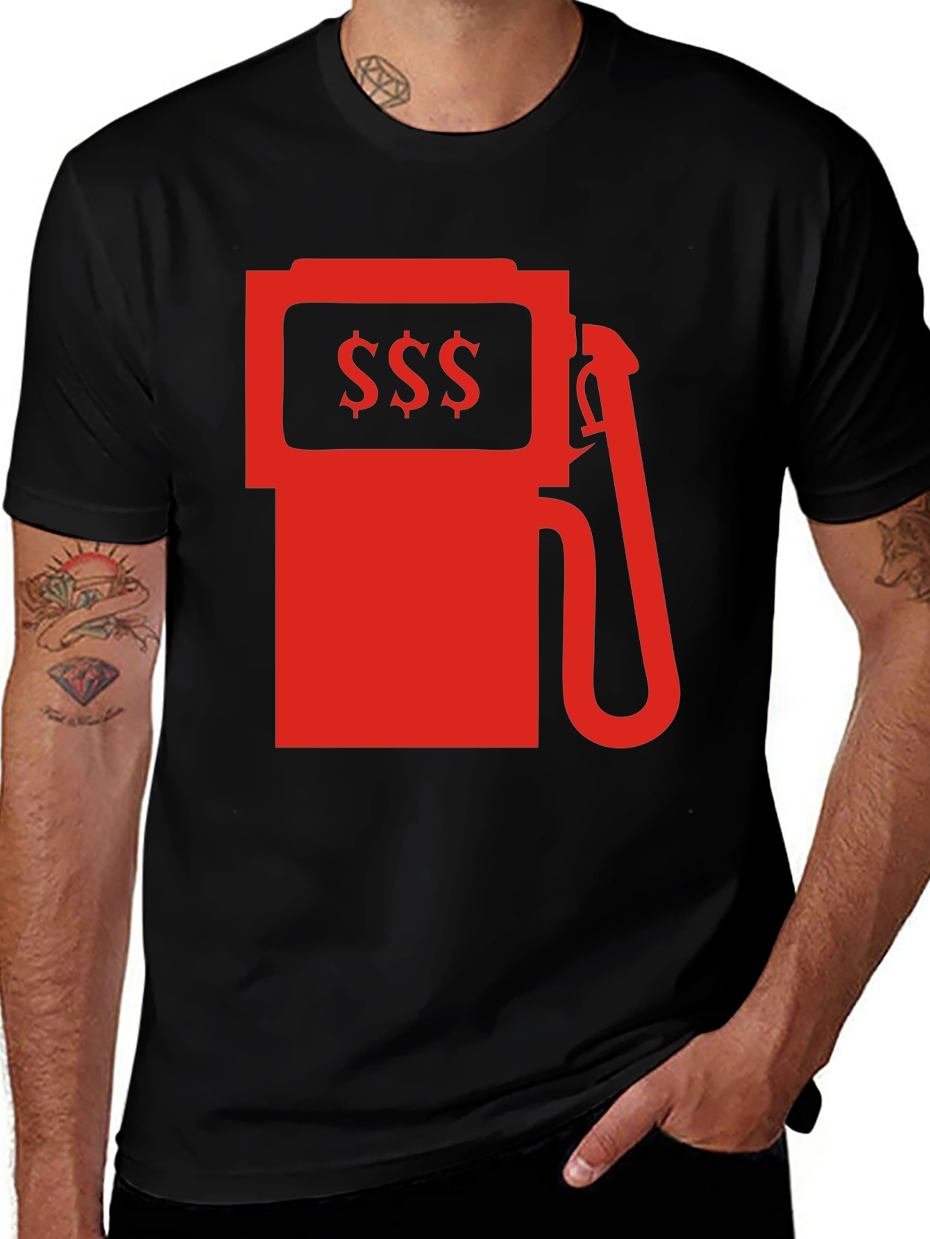 Variant 9 of High Gas Prices Graphic Tee - Black Cotton T-Shirt