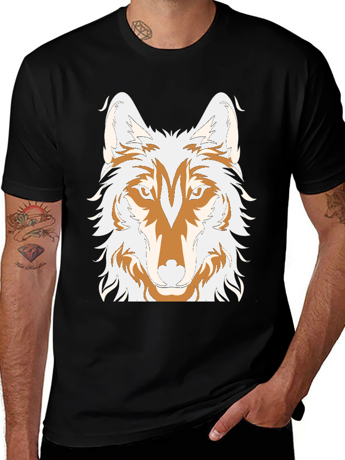 Variant 20 of Wolf Graphic Tee - Black