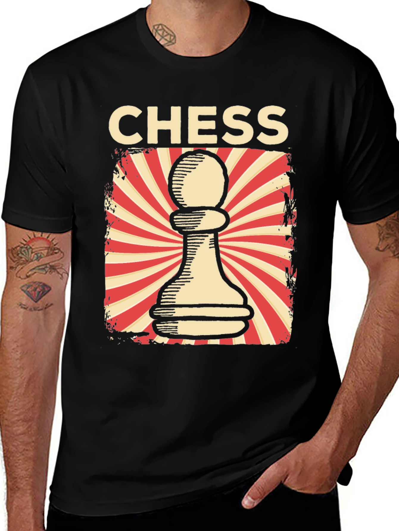 Variant 26 of Chess Pawn Graphic Tee - Retro Design