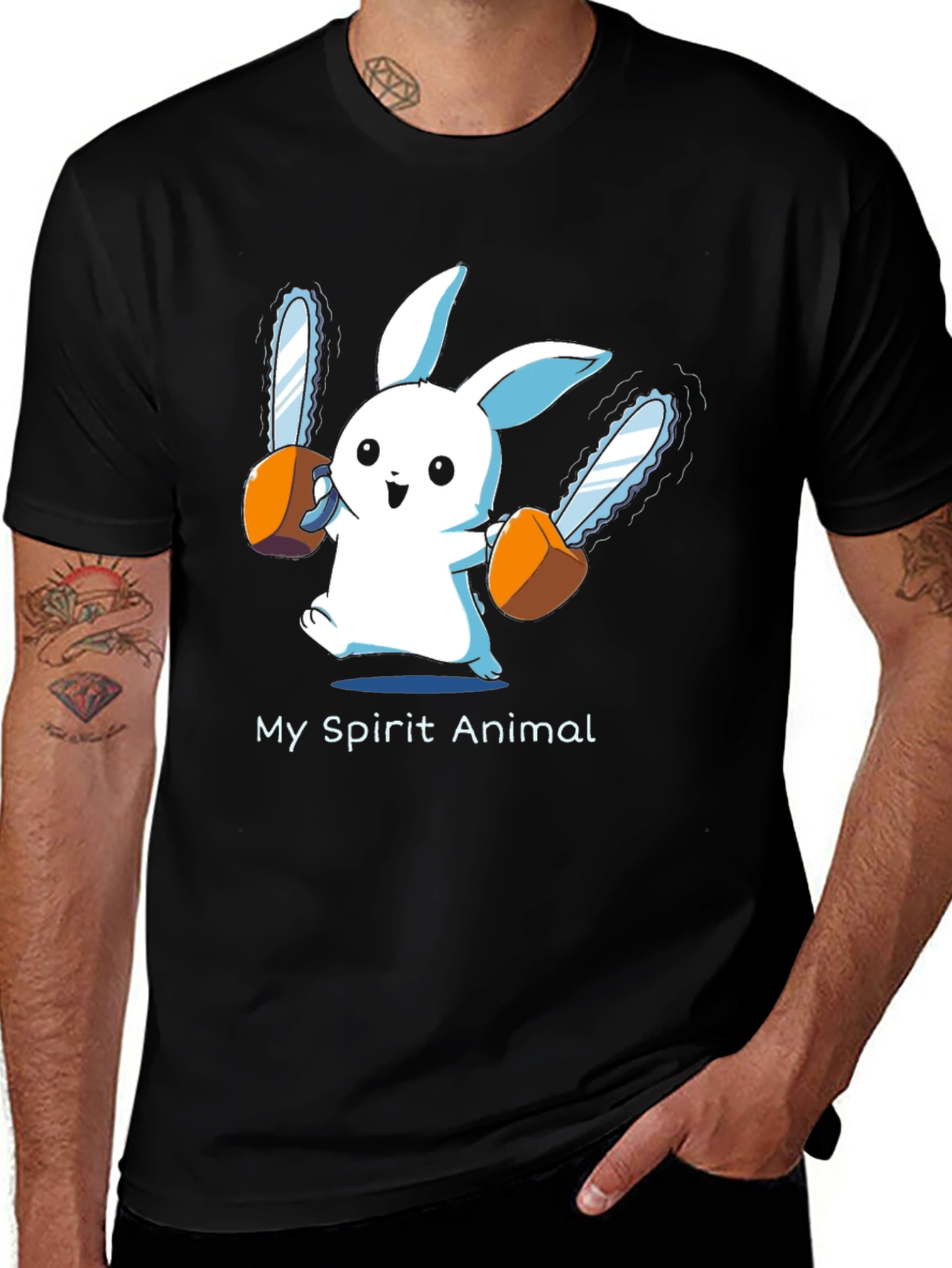 Variant 25 of My Spirit Animal Chainsaw Rabbit T-Shirt