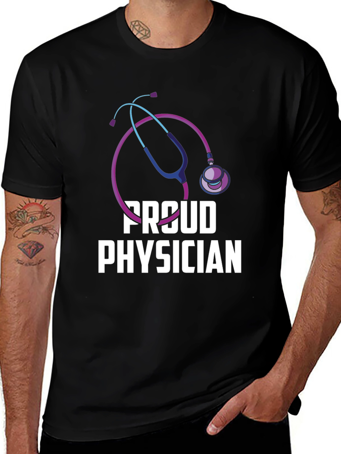 Variant 11 of Proud Physician Black T-Shirt
