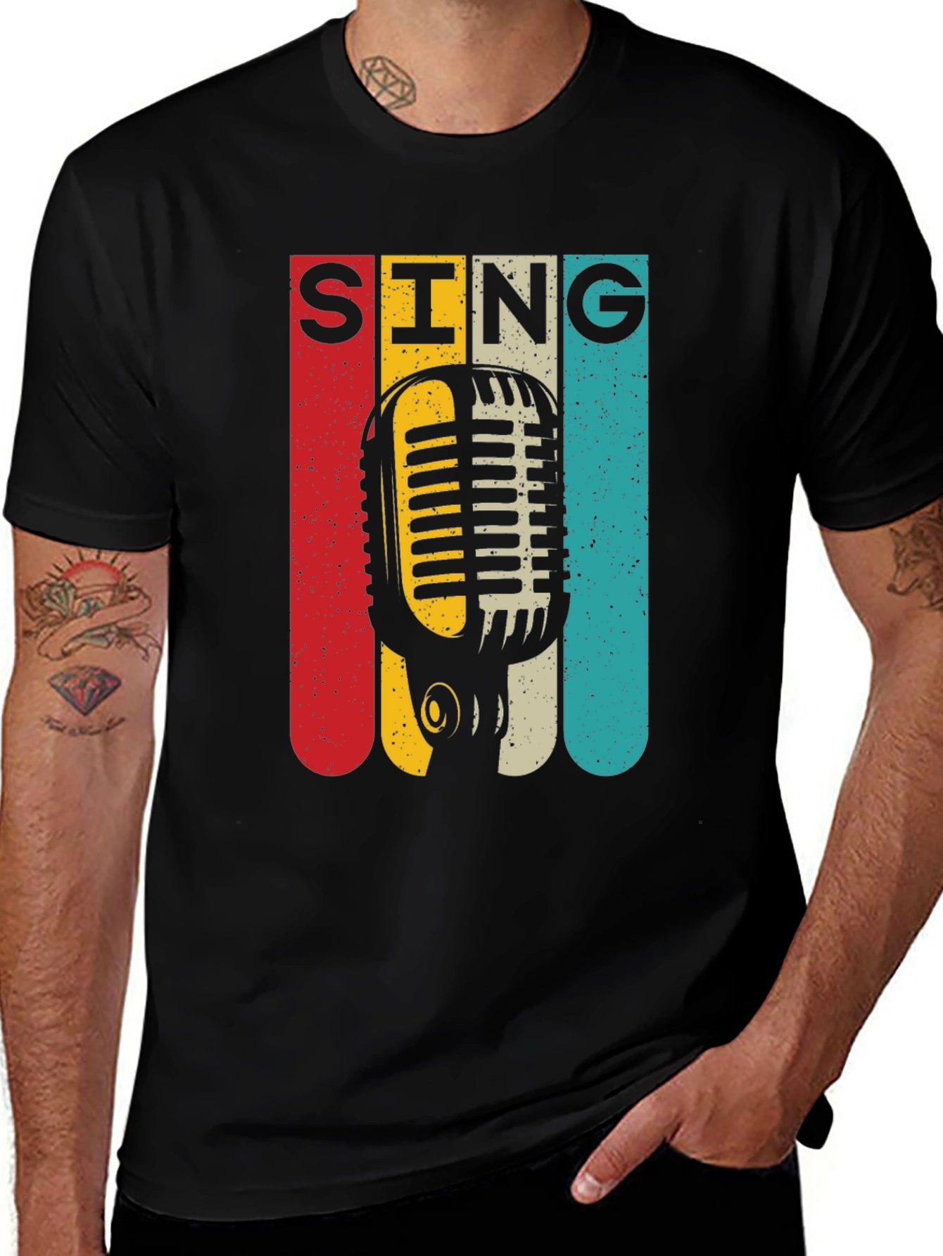 Variant 27 of Retro Microphone SING Graphic Tee