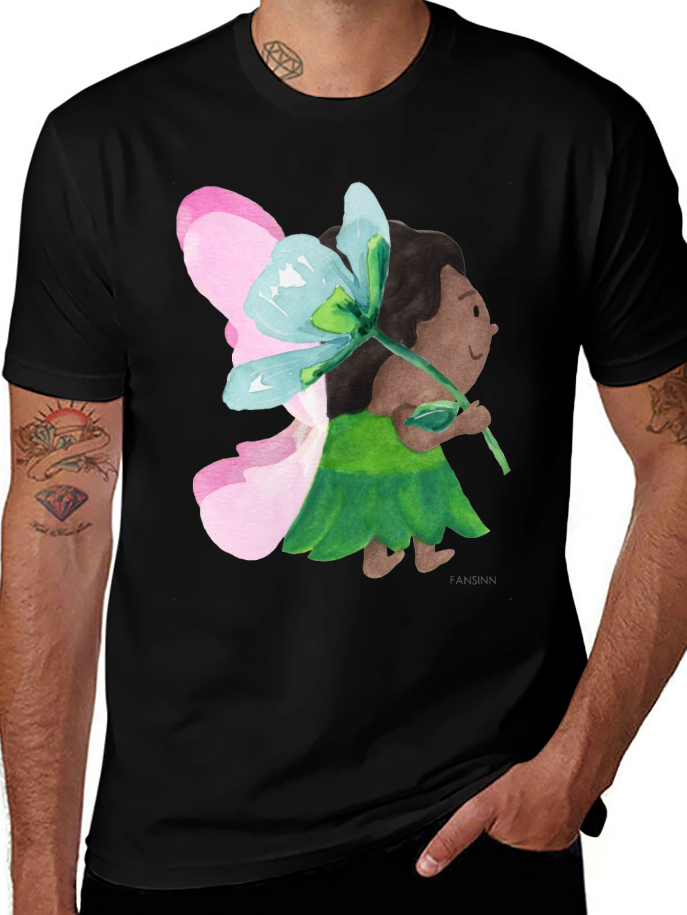 Variant 29 of Fairy Flower T-Shirt - Unique Watercolor Design