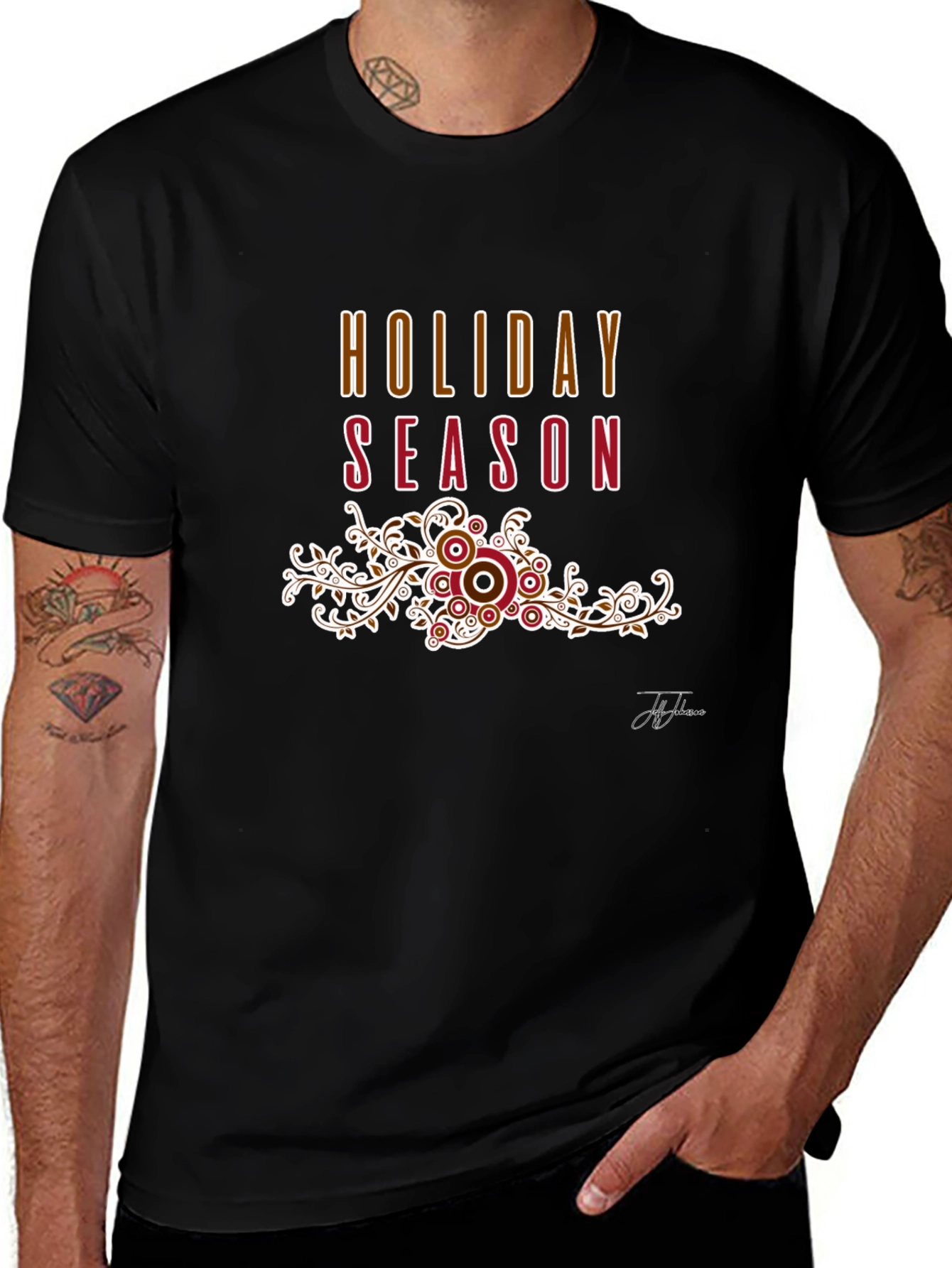 Variant 9 of Holiday Season Graphic Tee - Black
