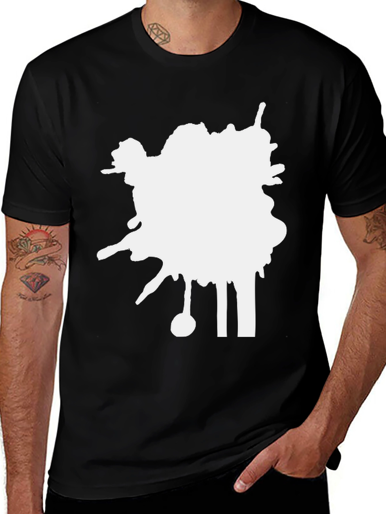 Variant 27 of Abstract Splatter Black T-Shirt