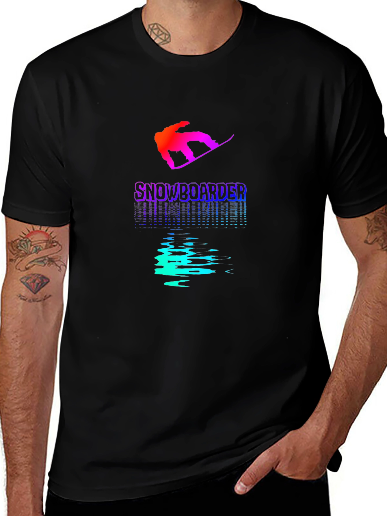Variant 29 of Snowboarder Graphic Tee - Stylish Black Cotton Shirt
