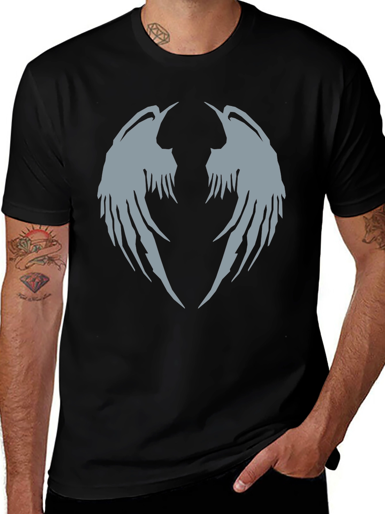 Variant 17 of Wing Graphic Black T-Shirt
