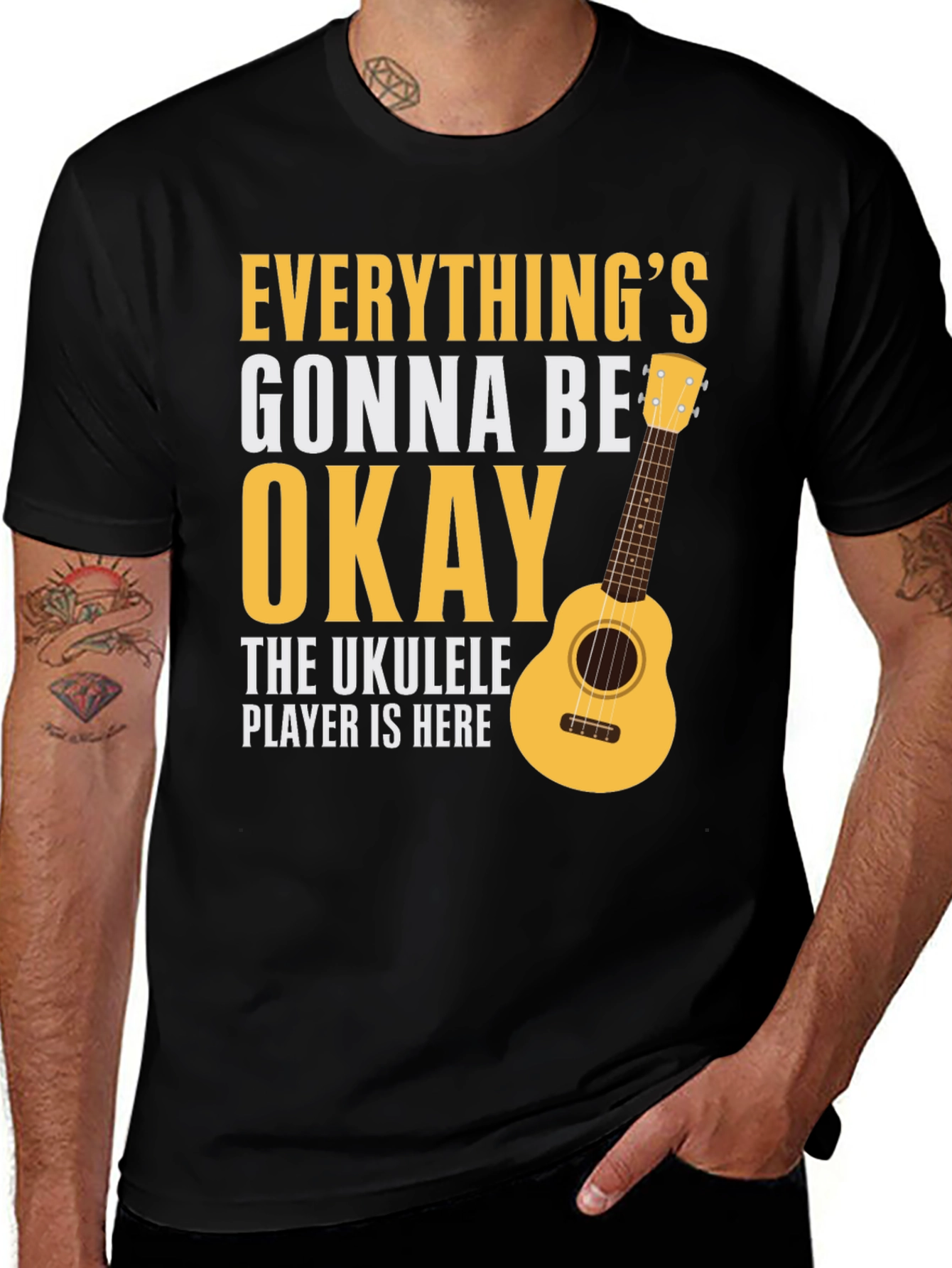 Ukulele Player Here T-Shirt - Everything's Okay