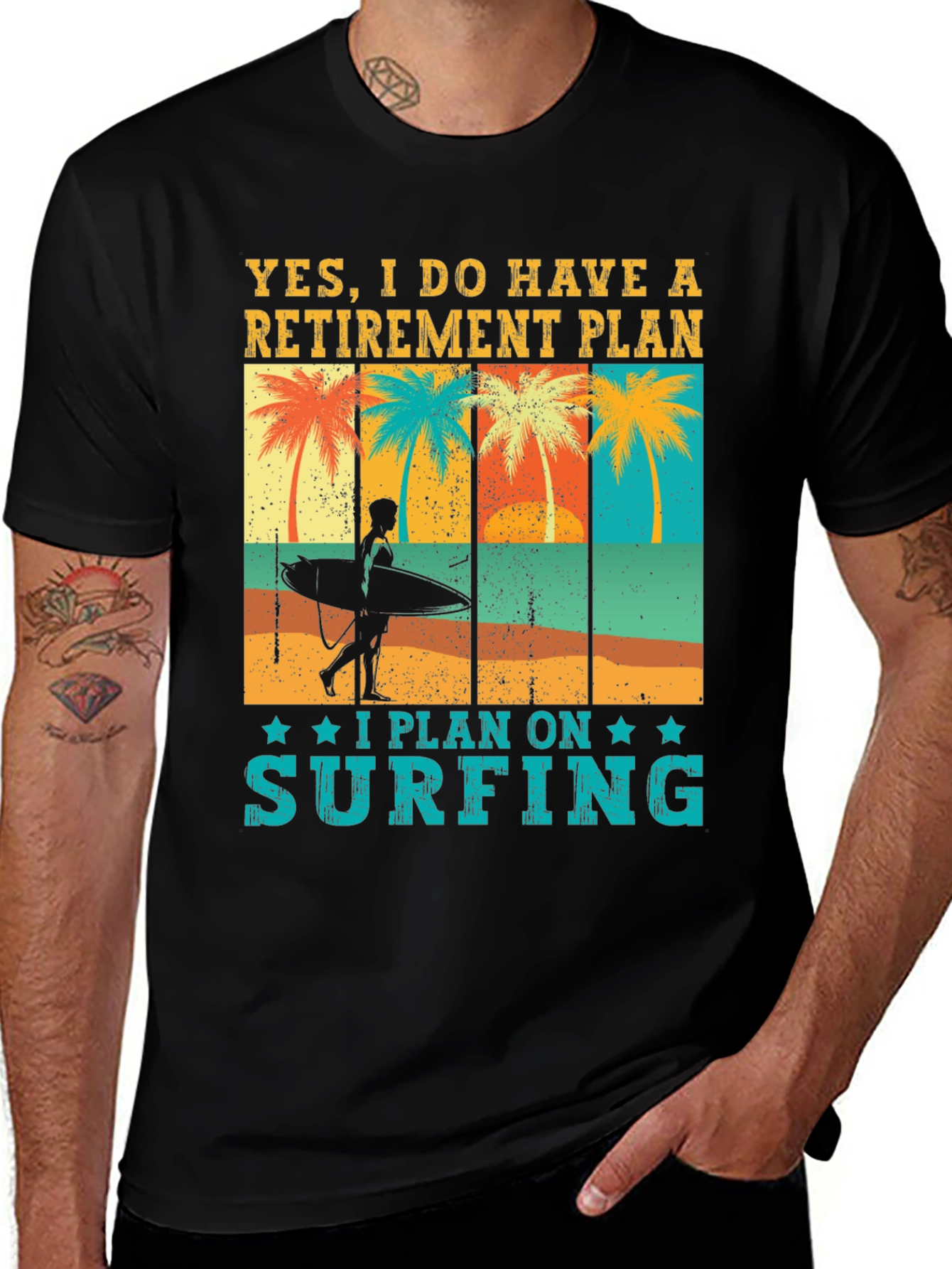 Variant 15 of Surfing Retirement Plan T-Shirt