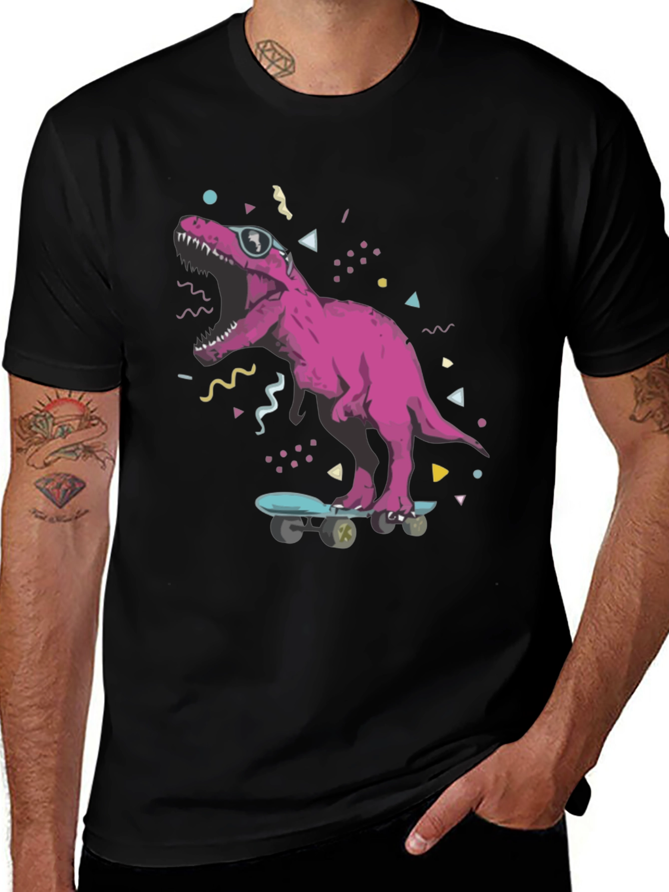 Variant 15 of Rad Dino Skateboard T-Shirt
