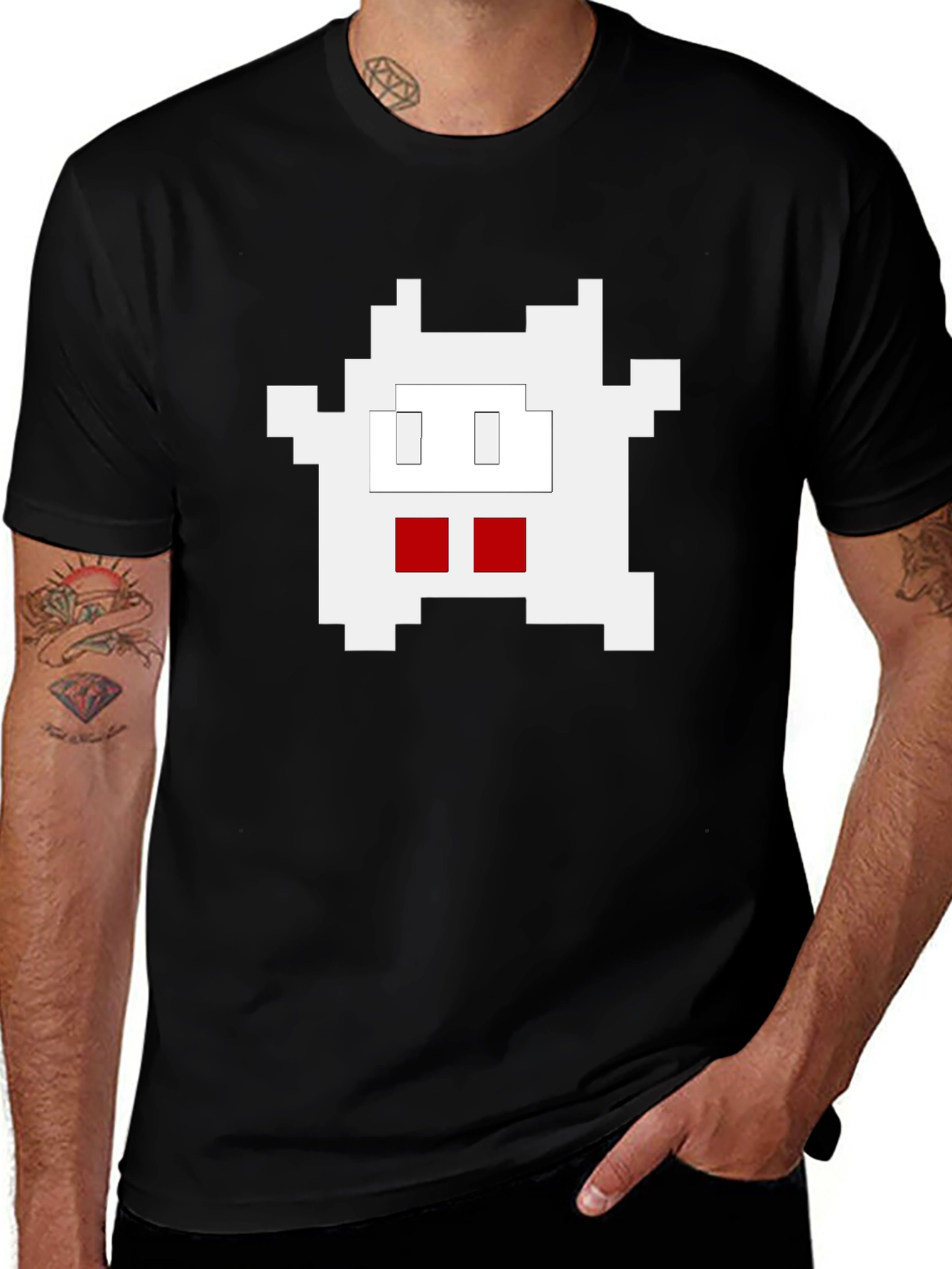 Variant 14 of Pixel Ghost Graphic Tee - Retro Gaming Style