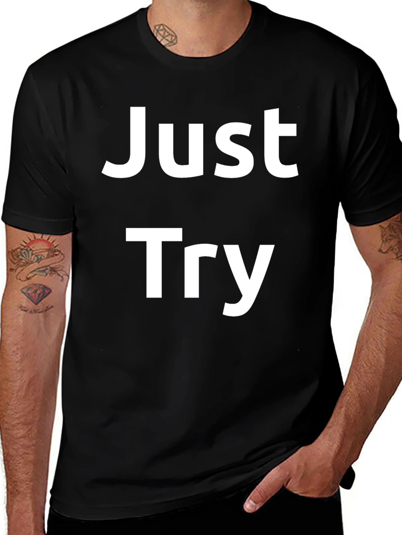Variant 17 of Just Try Black Graphic Tee