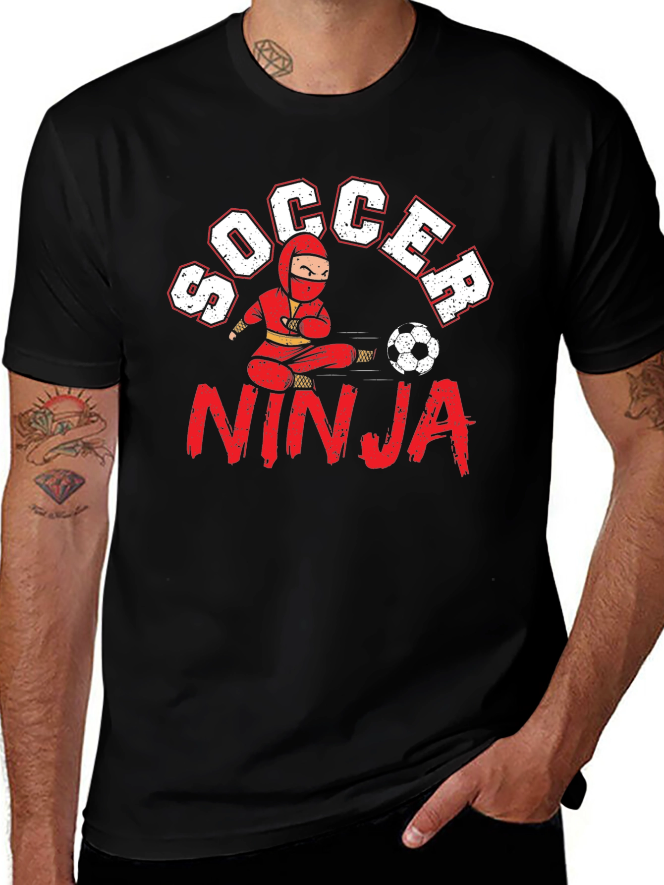 Variant 12 of Soccer Ninja Graphic T-Shirt - Black