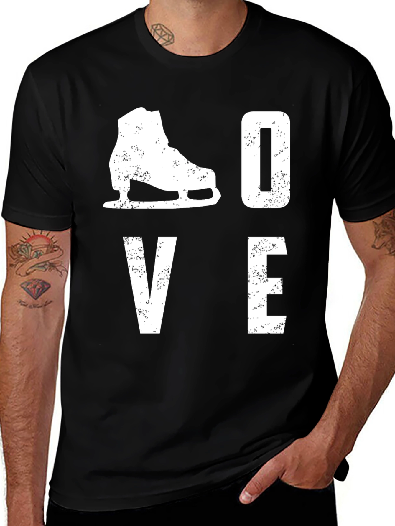 Variant 13 of I Love Ice Skating T-Shirt - Distressed Print Design