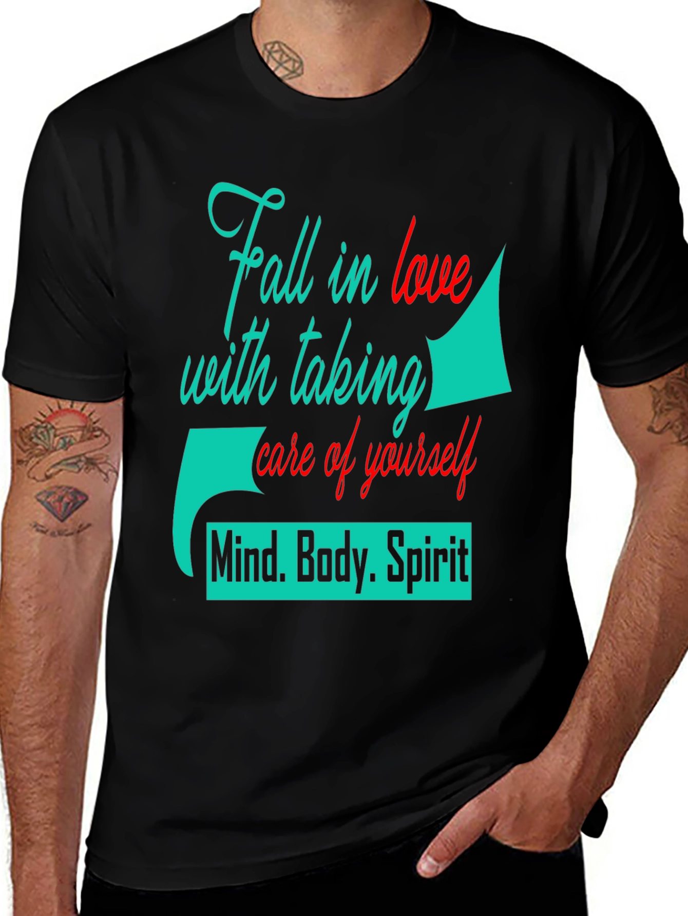 Fall in Love T-Shirt - Mind, Body, Spirit - Premium Cotton