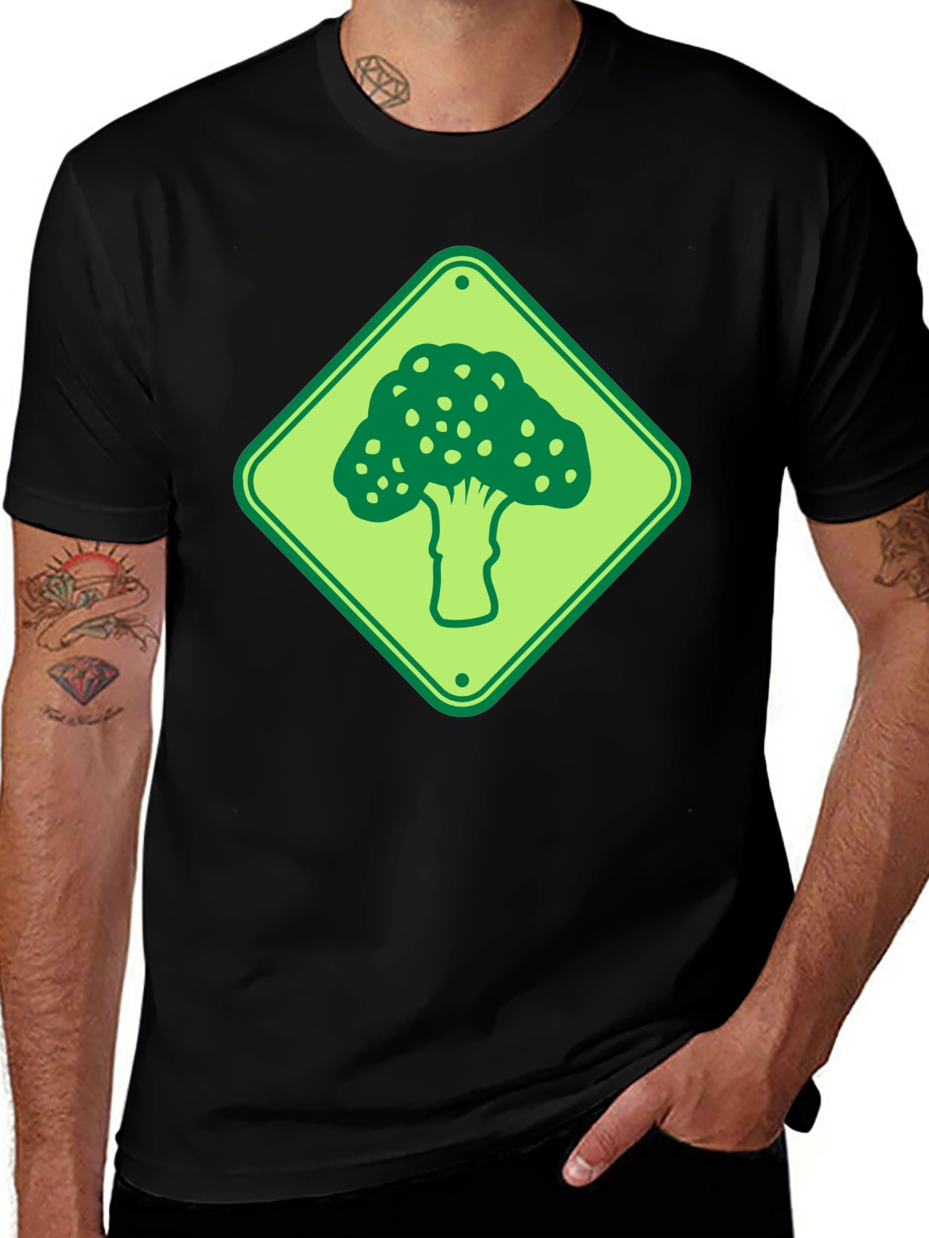 Variant 19 of Broccoli Road Sign T-Shirt