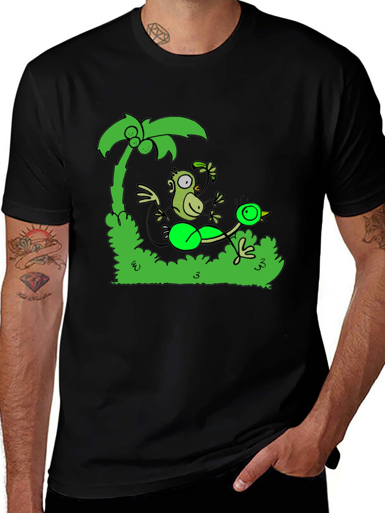 Variant 13 of Funny Monkey and Bird T-Shirt