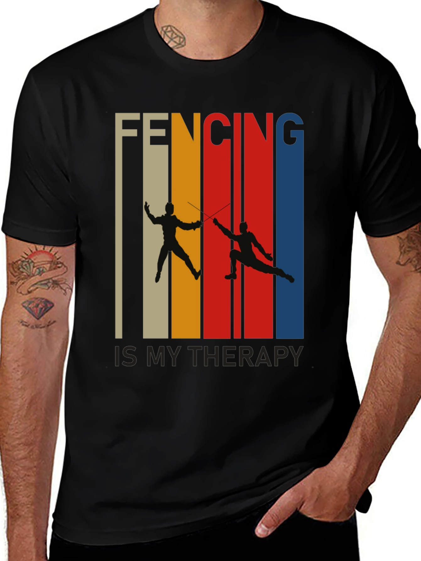 Variant 4 of Fencing is My Therapy T-Shirt