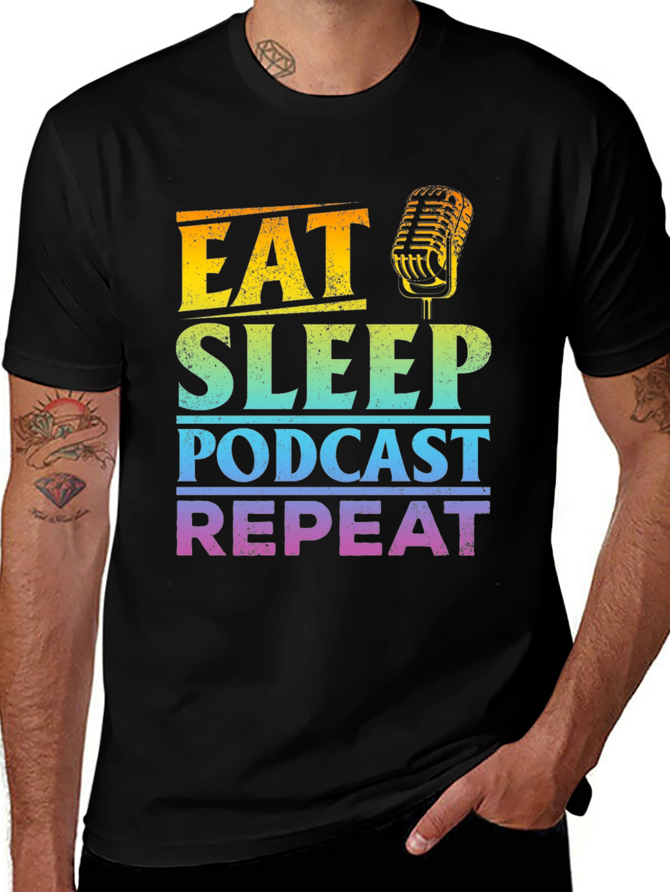 Variant 25 of Eat Sleep Podcast Repeat T-Shirt