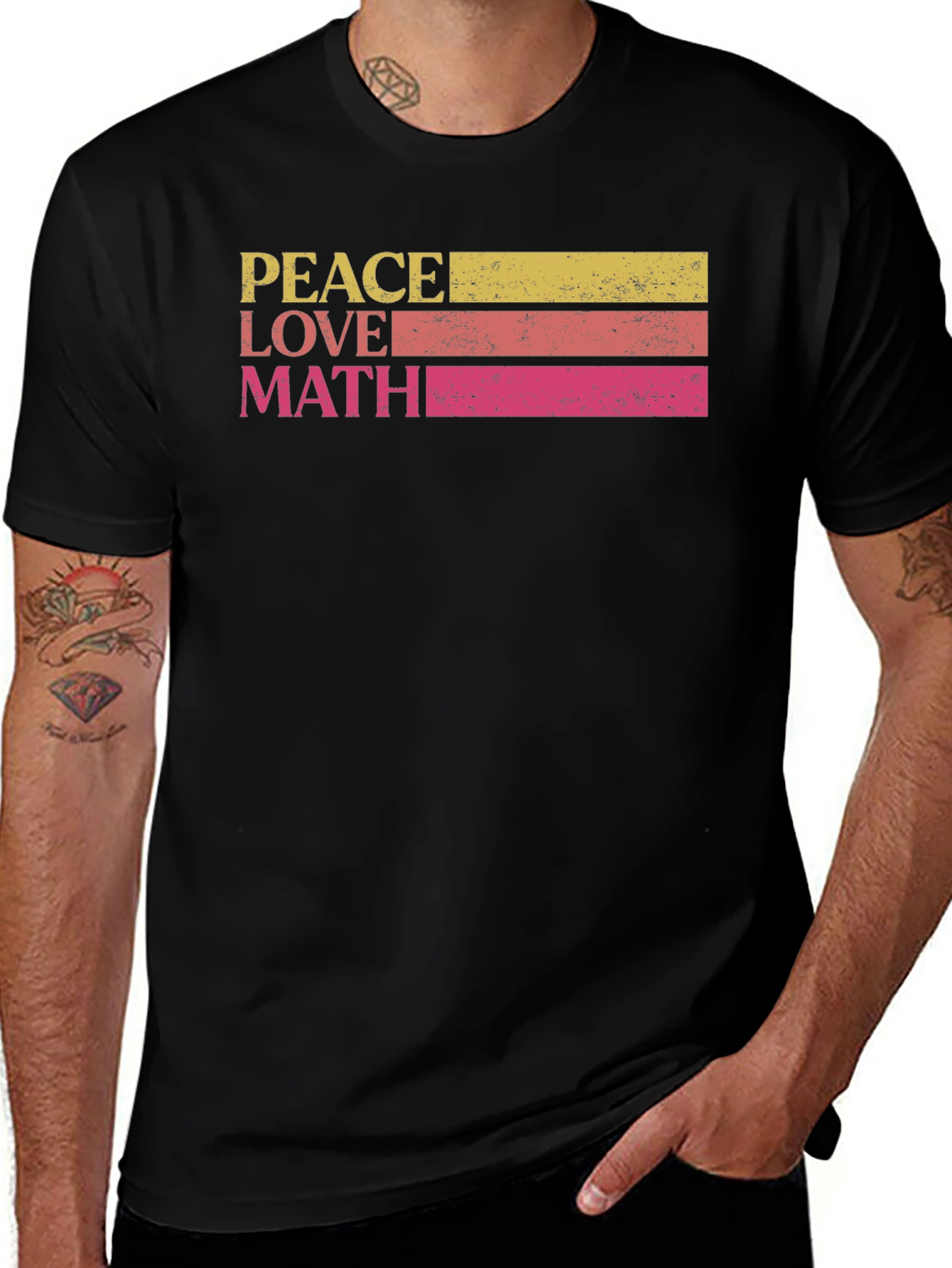 Variant 26 of Peace Love Math Graphic Tee - Black