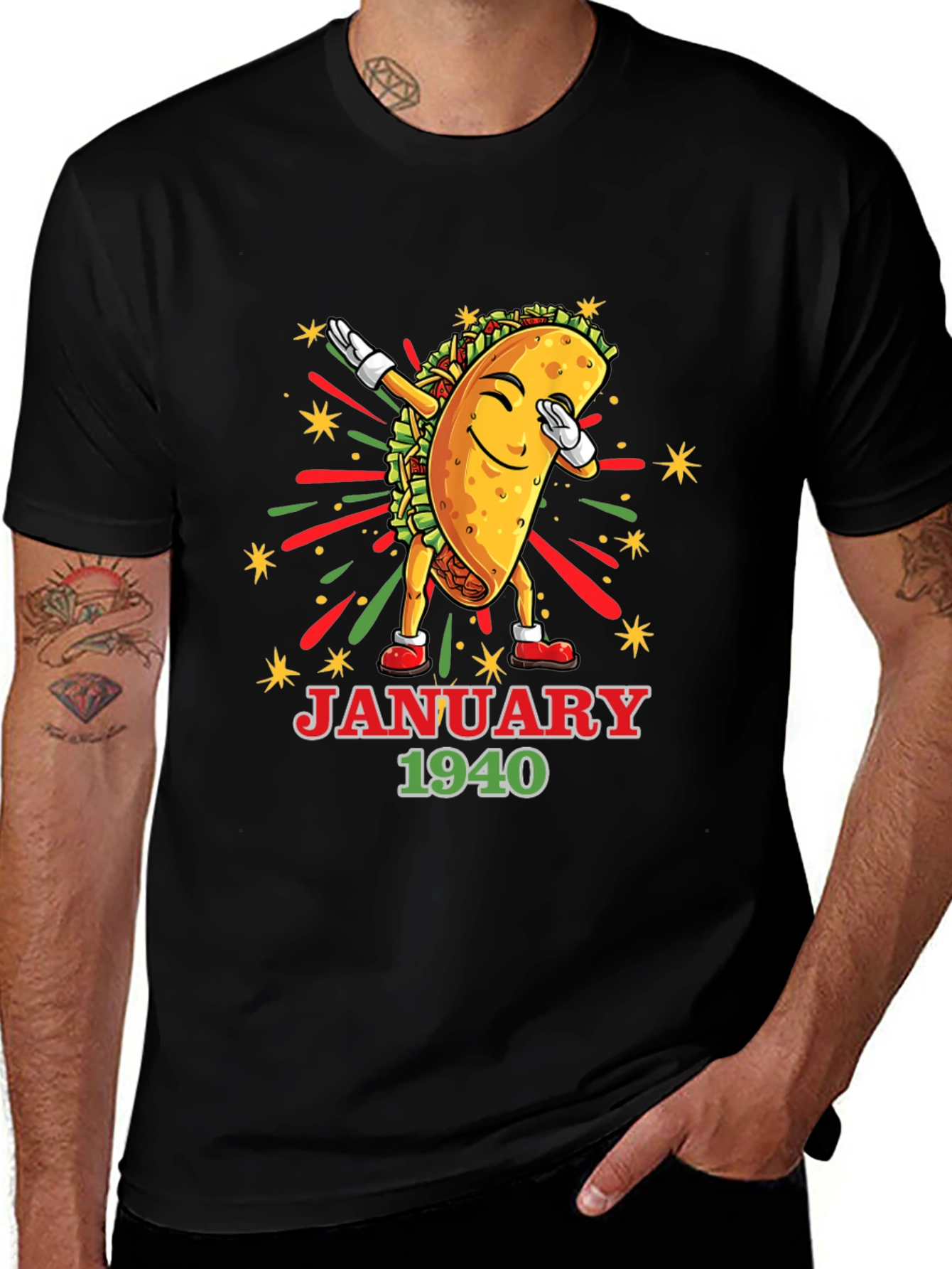 Variant 21 of Dabbing Taco January 1940 Black T-Shirt