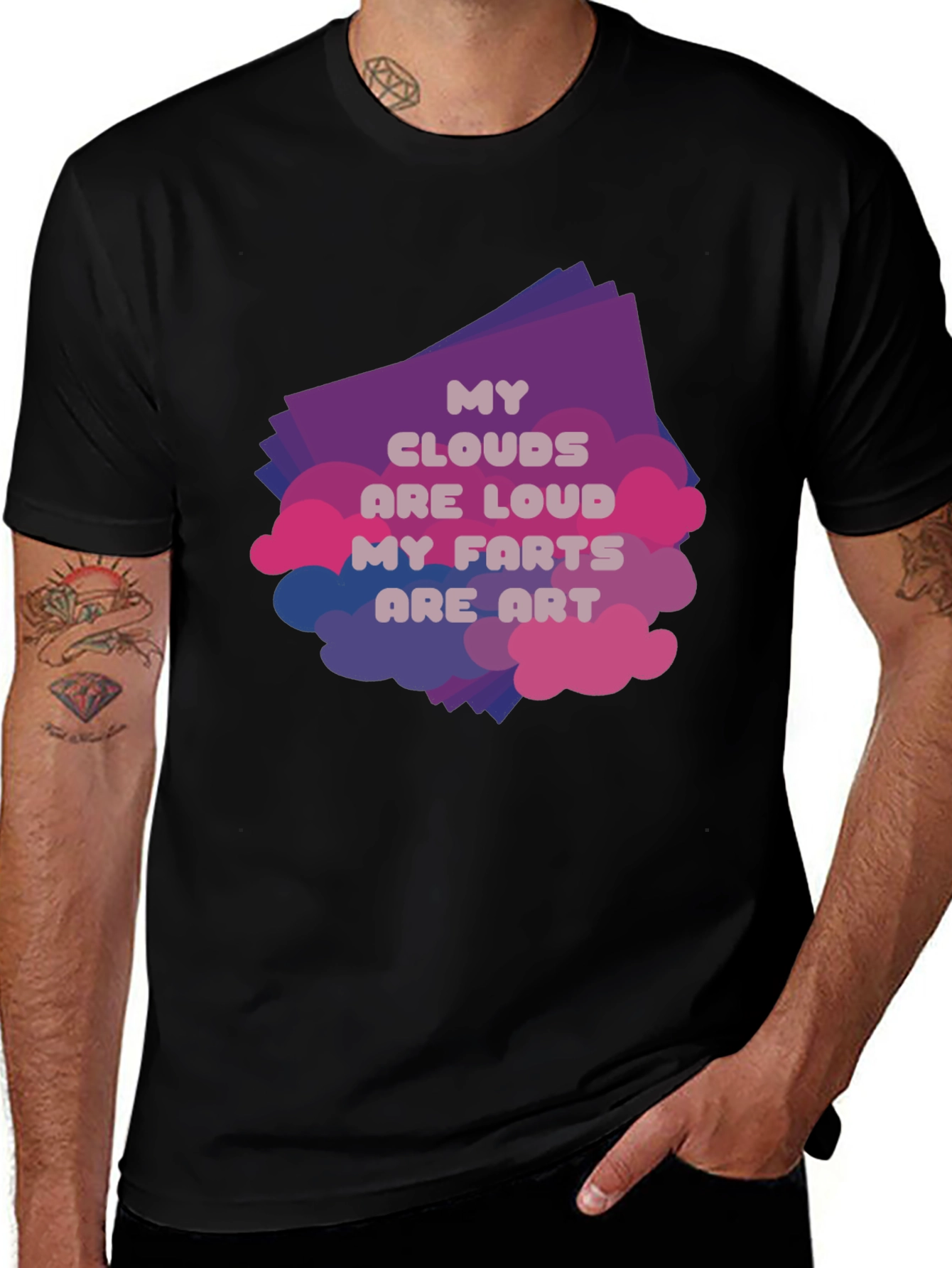 Variant 13 of My Clouds Are Loud T-Shirt, Funny Slogan Tee