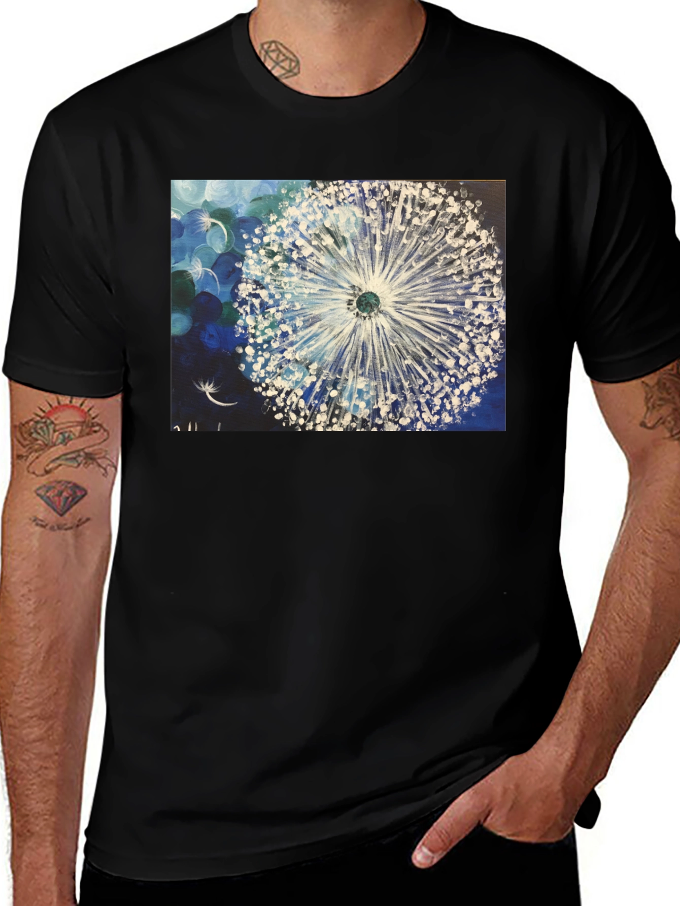 Variant 5 of Abstract Floral Graphic Print Tee