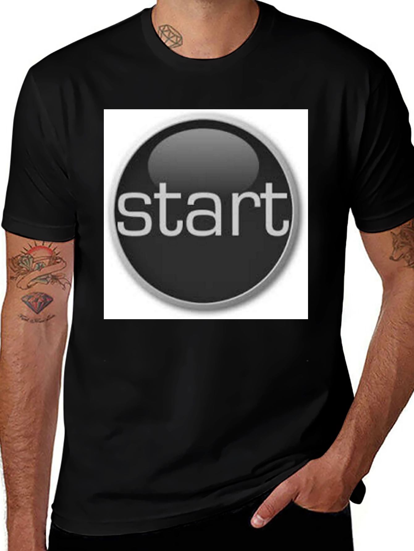Variant 9 of Start Button Black T-Shirt