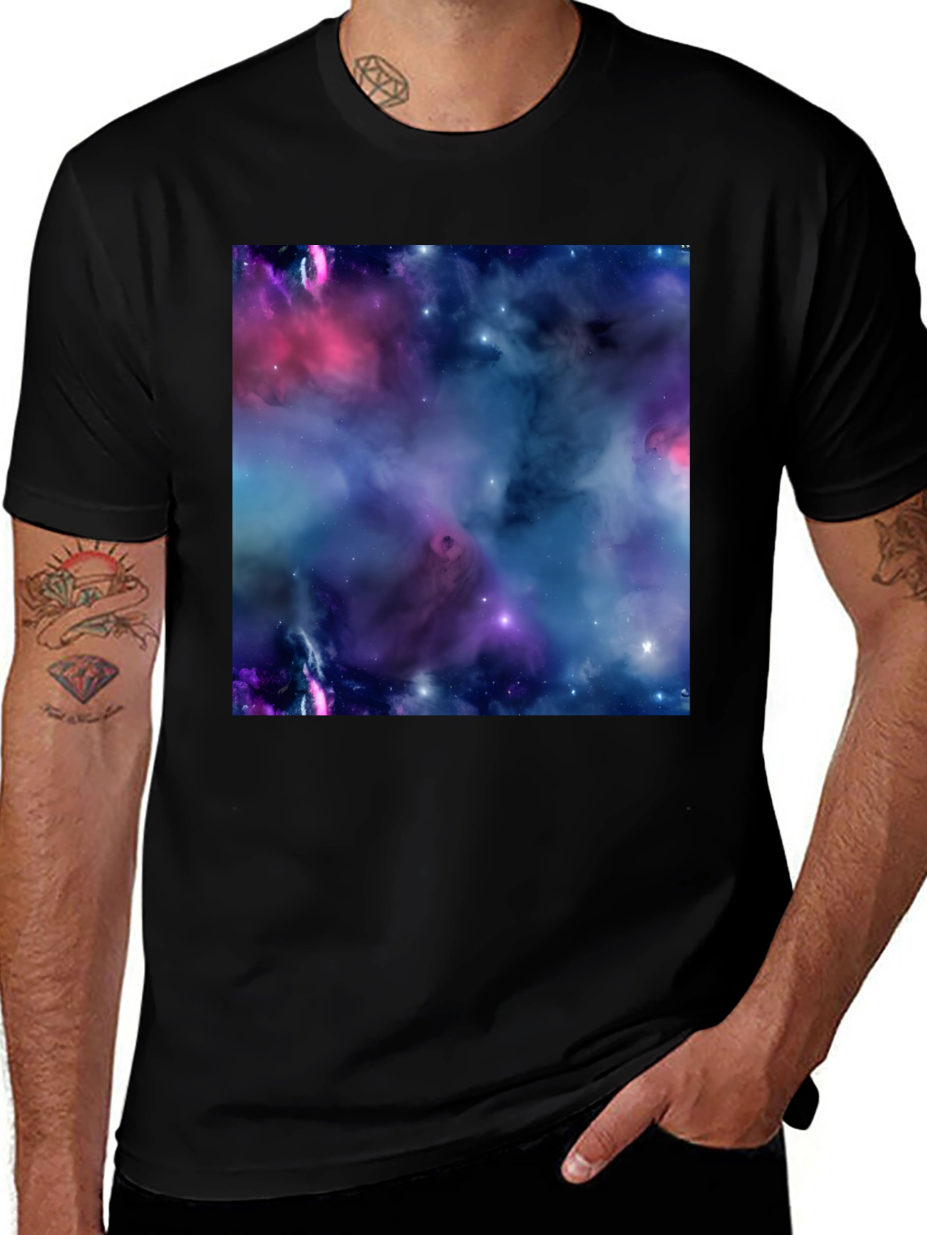 Variant 6 of Nebula Print T-Shirt - Galaxy Style