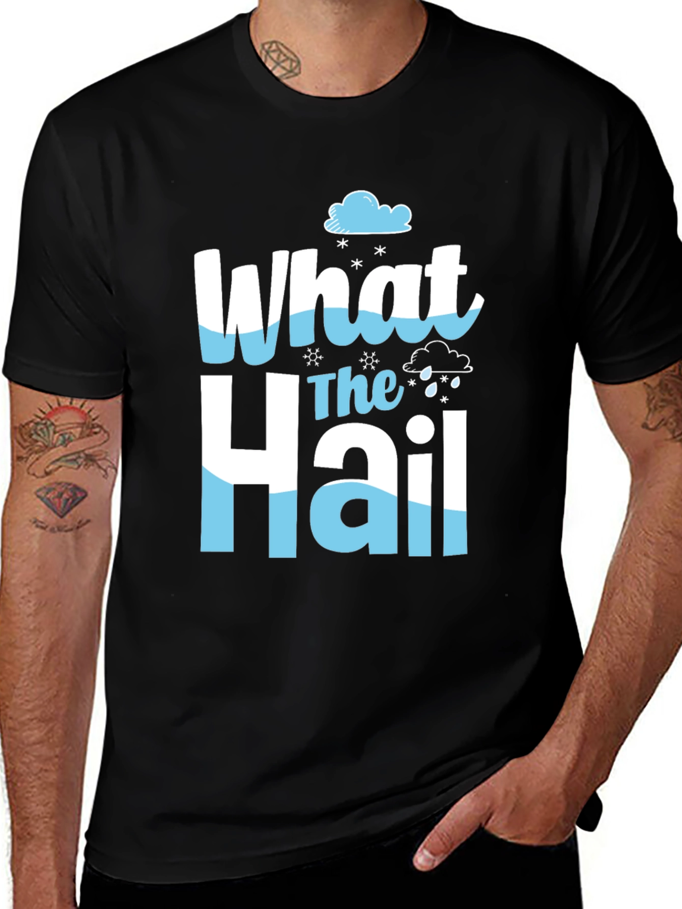 Variant 18 of What the Hail T-Shirt - Funny Weather Pun Tee