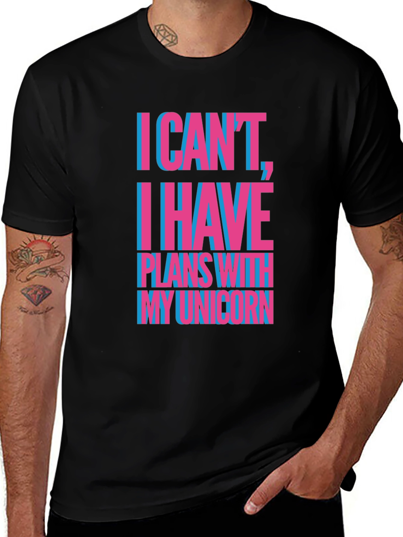 I Can't Unicorn Tee - Graphic Novelty T-Shirt