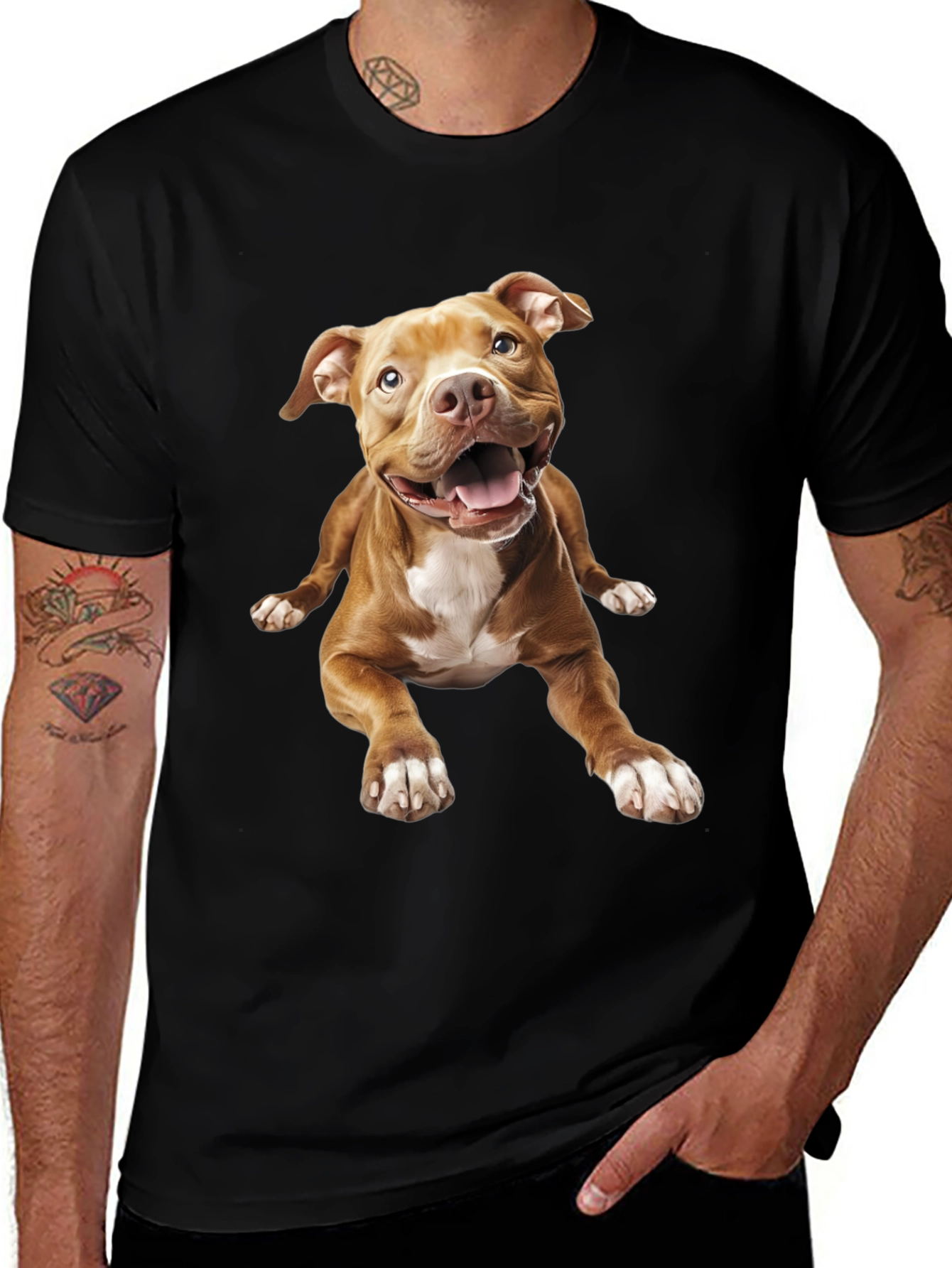 Variant 24 of Dog Graphic Tee - Black Cotton Blend