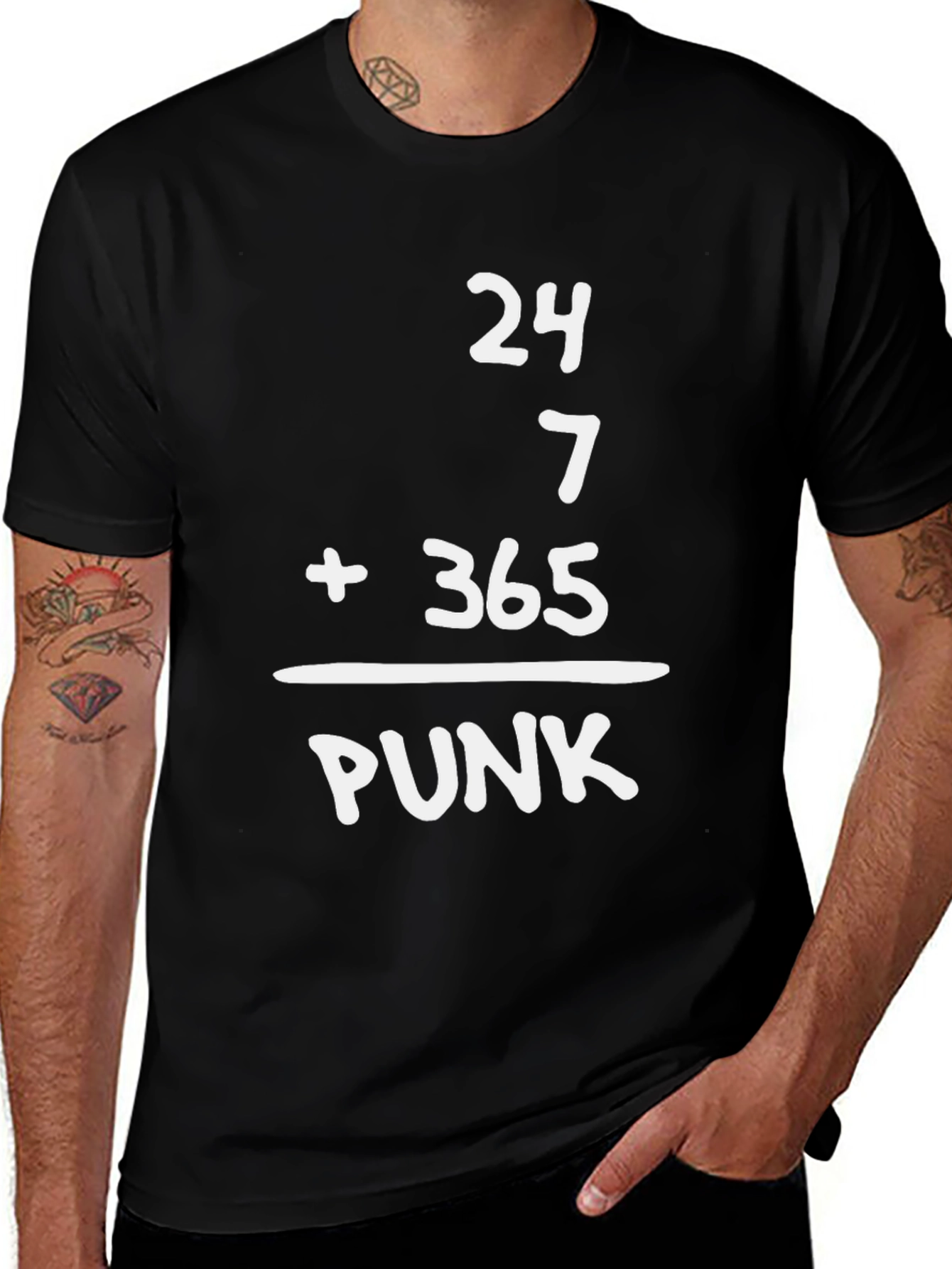 Variant 26 of 24/7 + 365 Punk Graphic Tee - Black