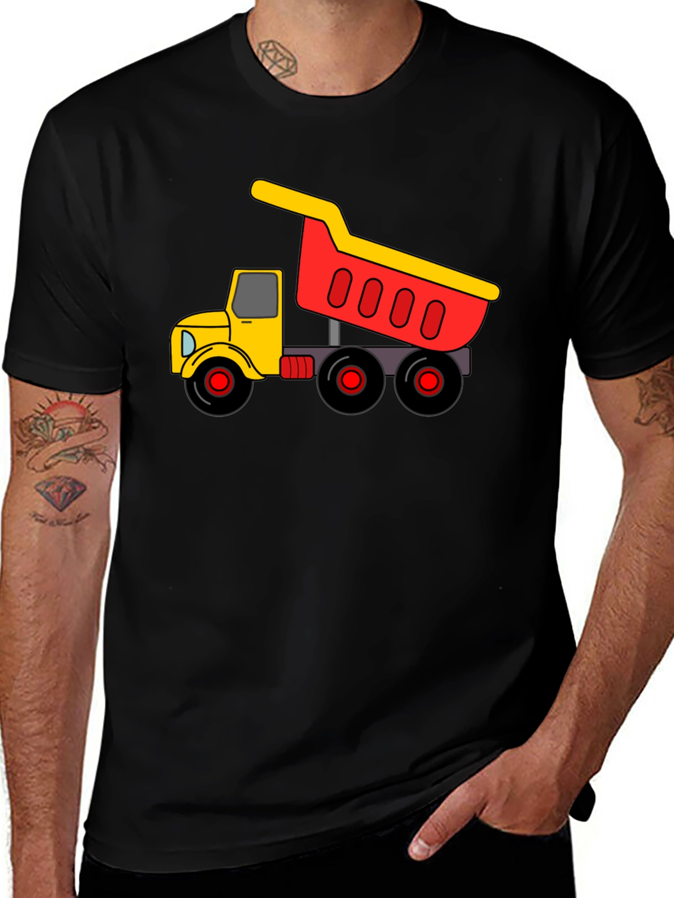 Variant 22 of Dump Truck Graphic Tee - Black Cotton Blend