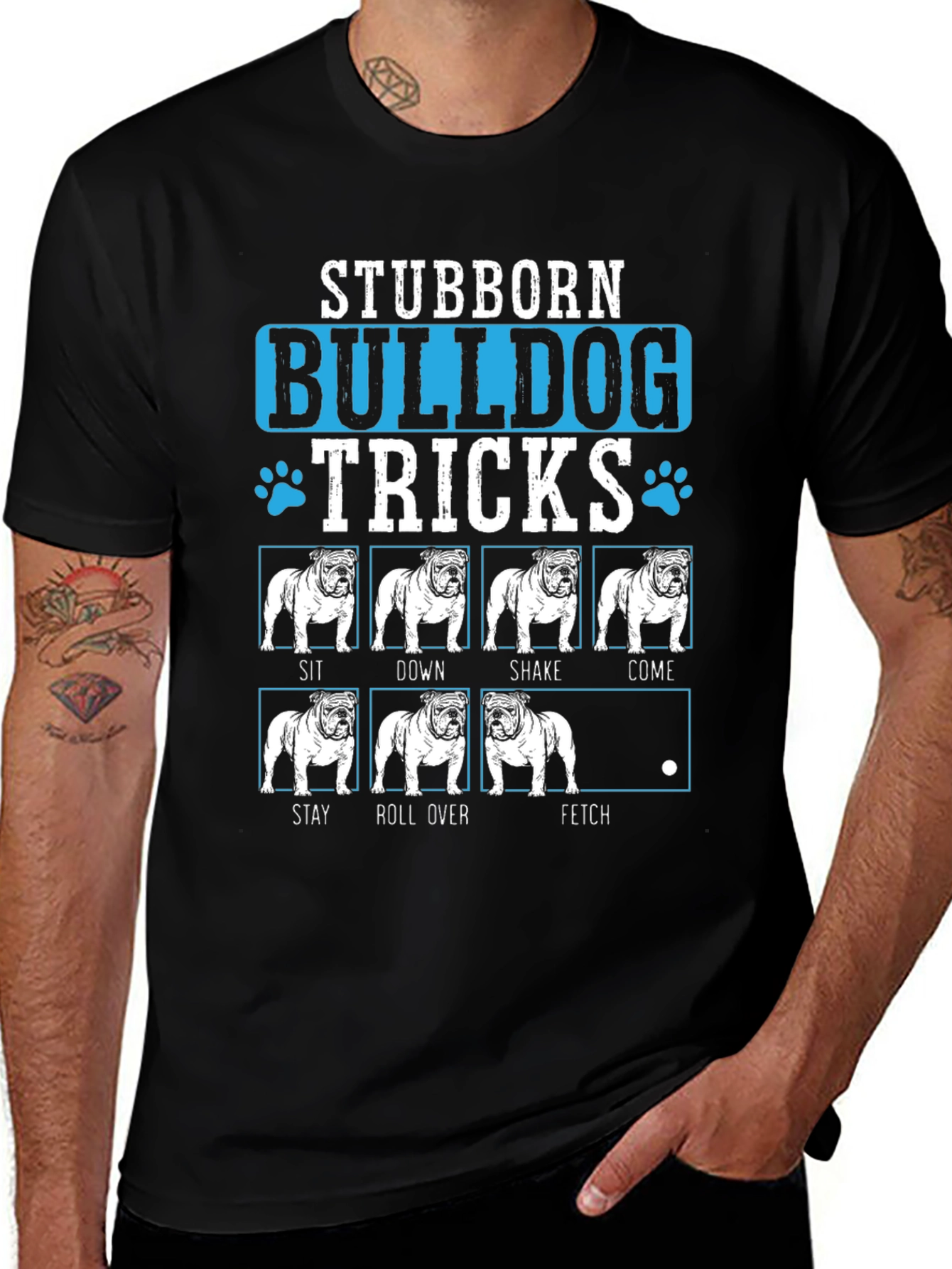 Variant 30 of Stubborn Bulldog Tricks Graphic T-Shirt