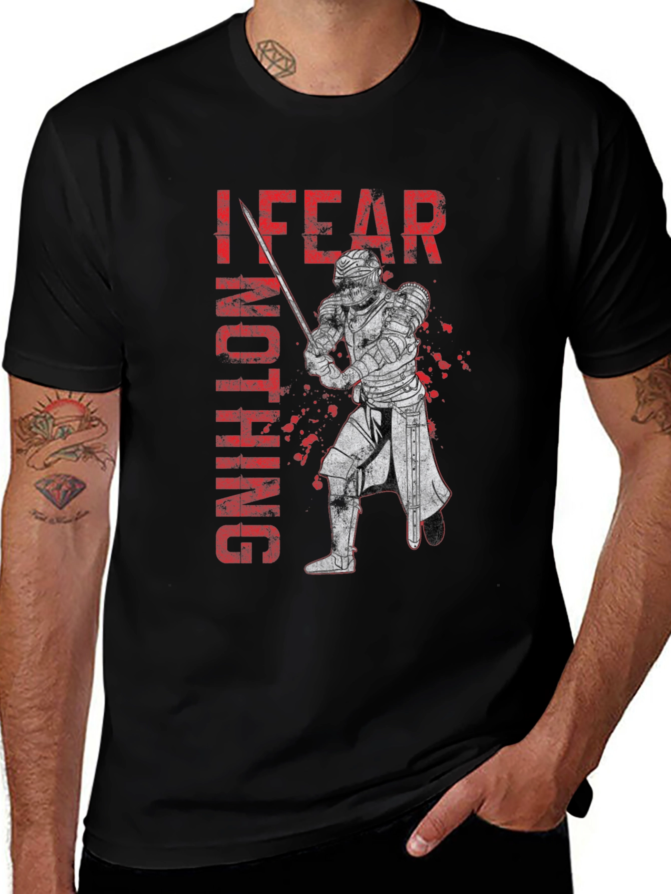 Variant 28 of I Fear Nothing Knight T-Shirt - Black
