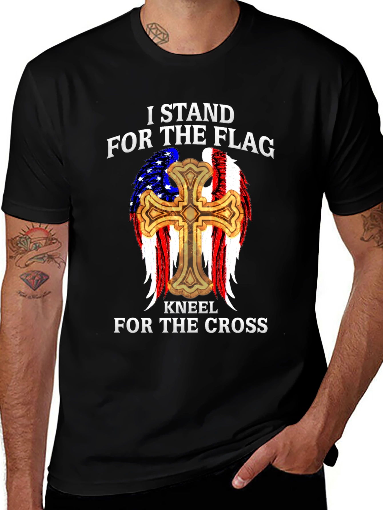 Variant 20 of Stand for the Flag, Kneel for the Cross T-Shirt