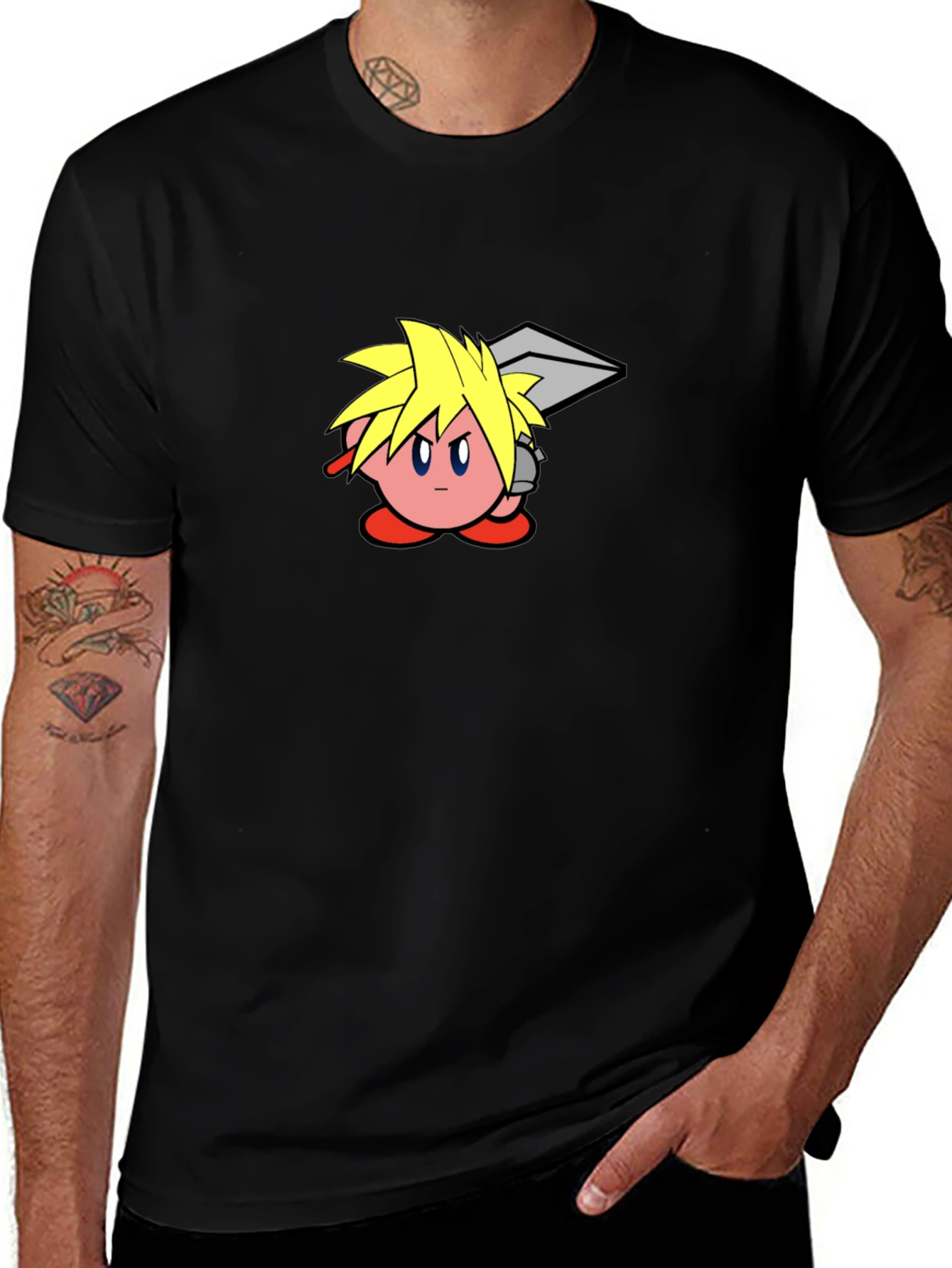 Variant 4 of Kirby Cloud T-Shirt - Black Cotton Graphic Tee