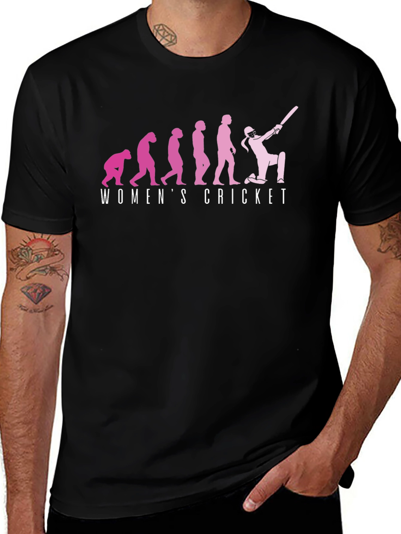 Women's Cricket Evolution Black T-Shirt