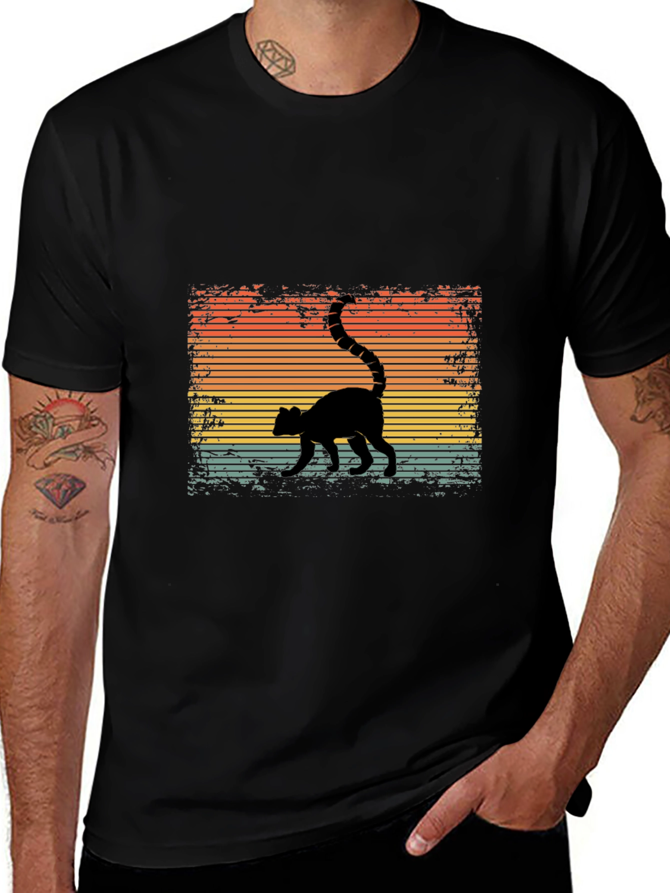 Variant 22 of Retro Lemur Silhouette Graphic Tee