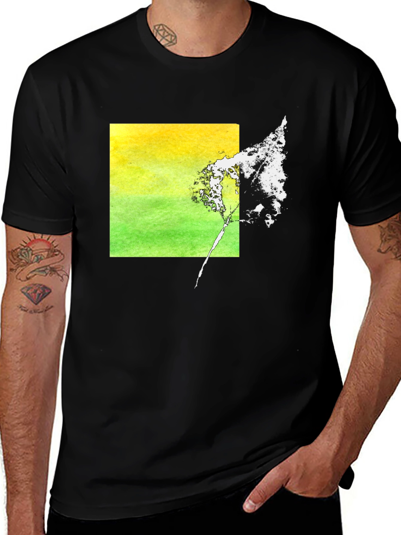 Variant 20 of Abstract Graphic Print Black T-Shirt