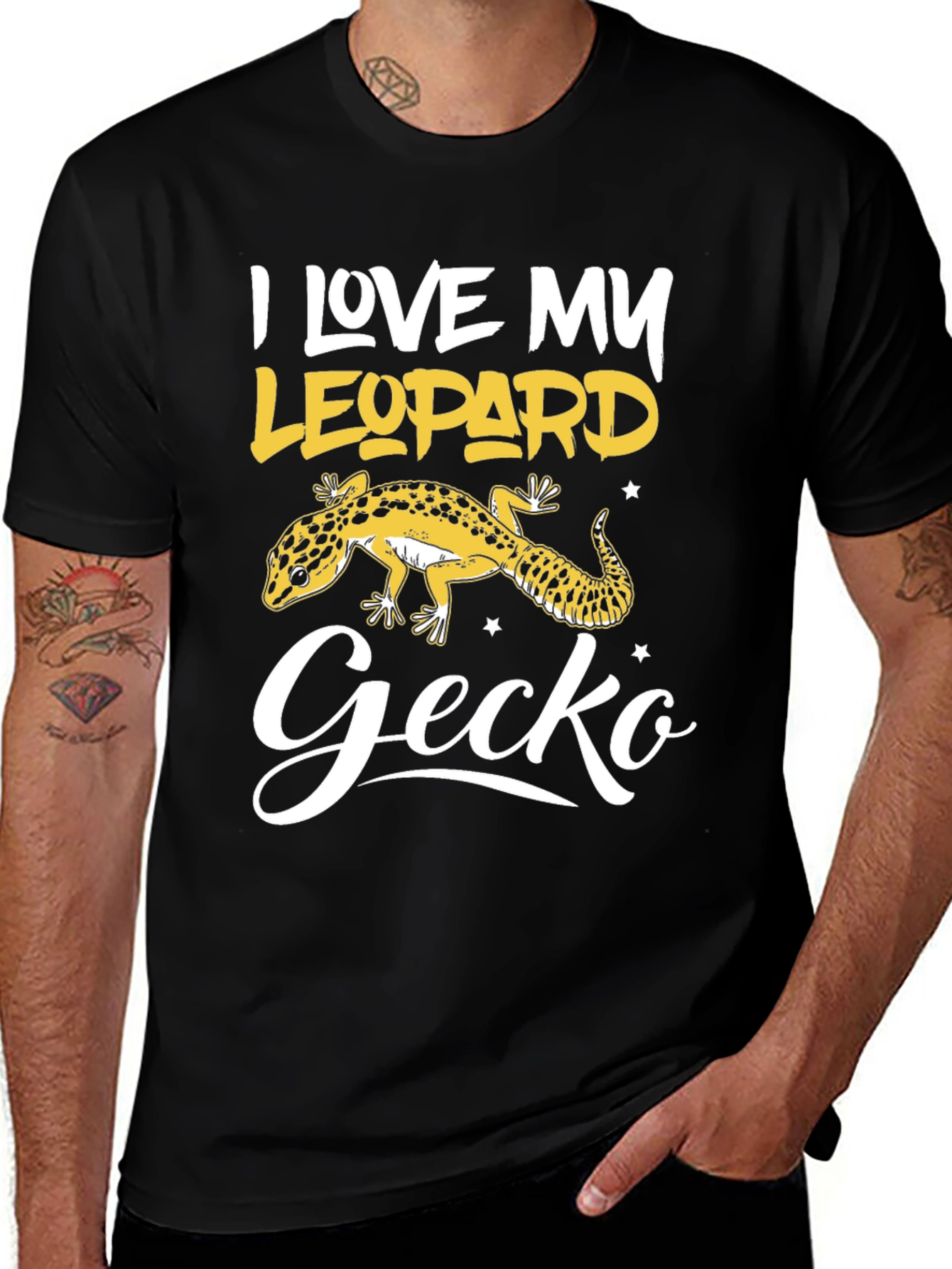 I Love My Leopard Gecko Black T-Shirt