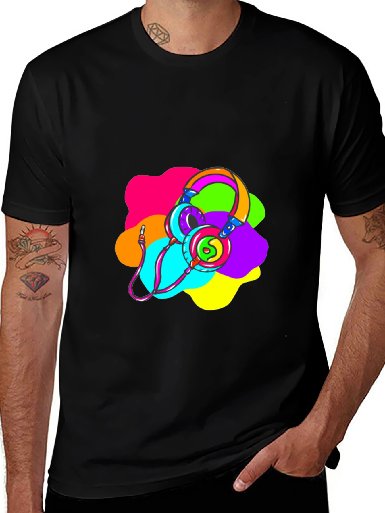 Variant 20 of Vibrant Headphones Graphic T-Shirt