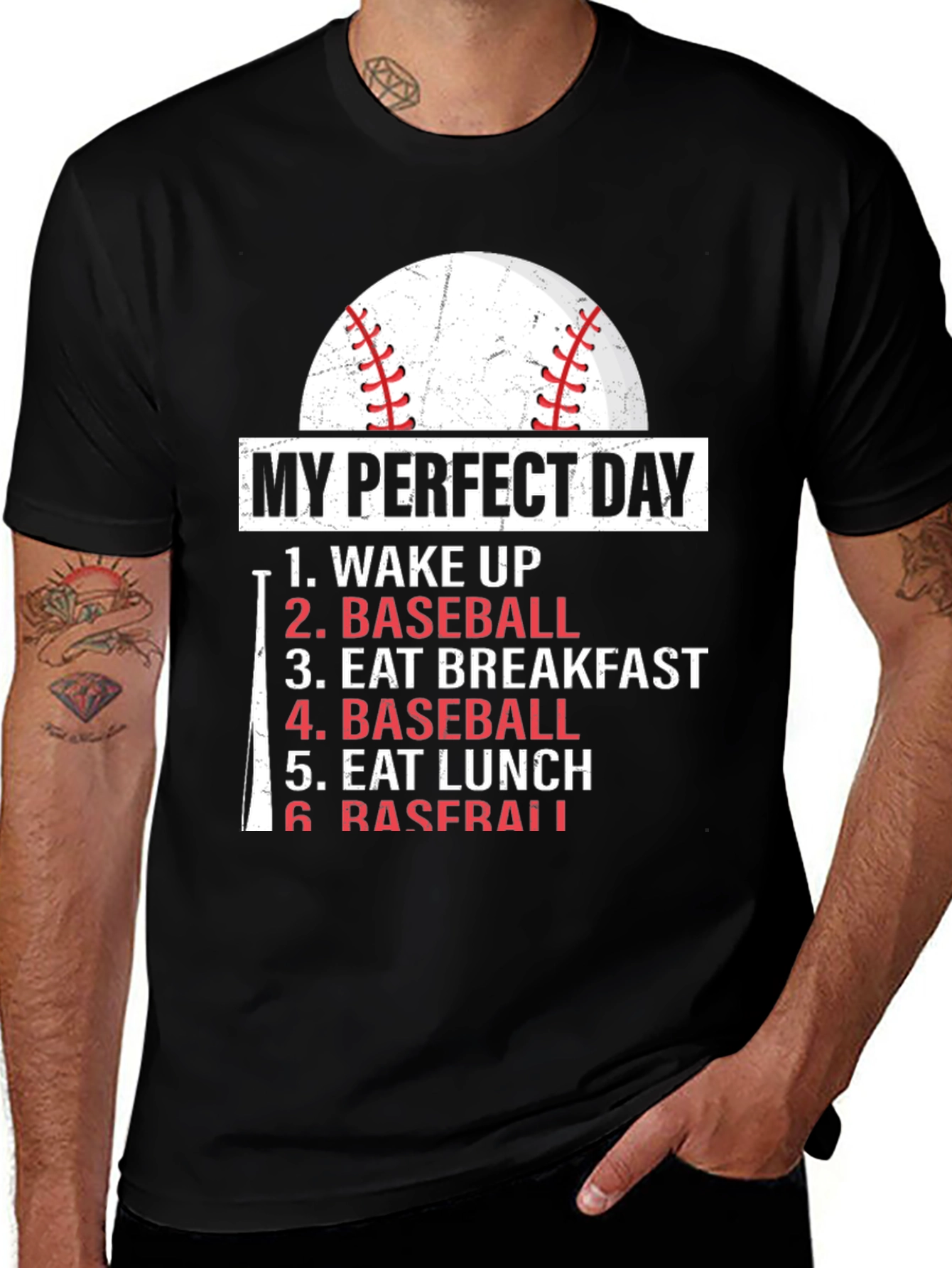 Variant 27 of My Perfect Day Baseball T-Shirt