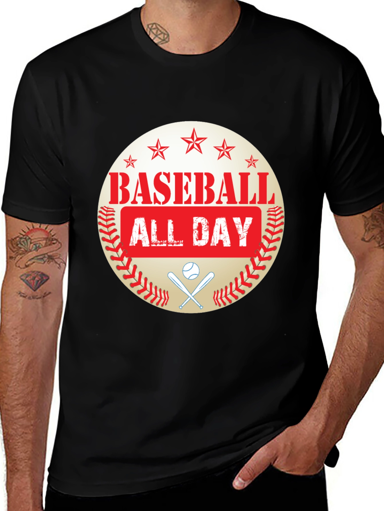 Variant 18 of Baseball All Day Graphic T-Shirt