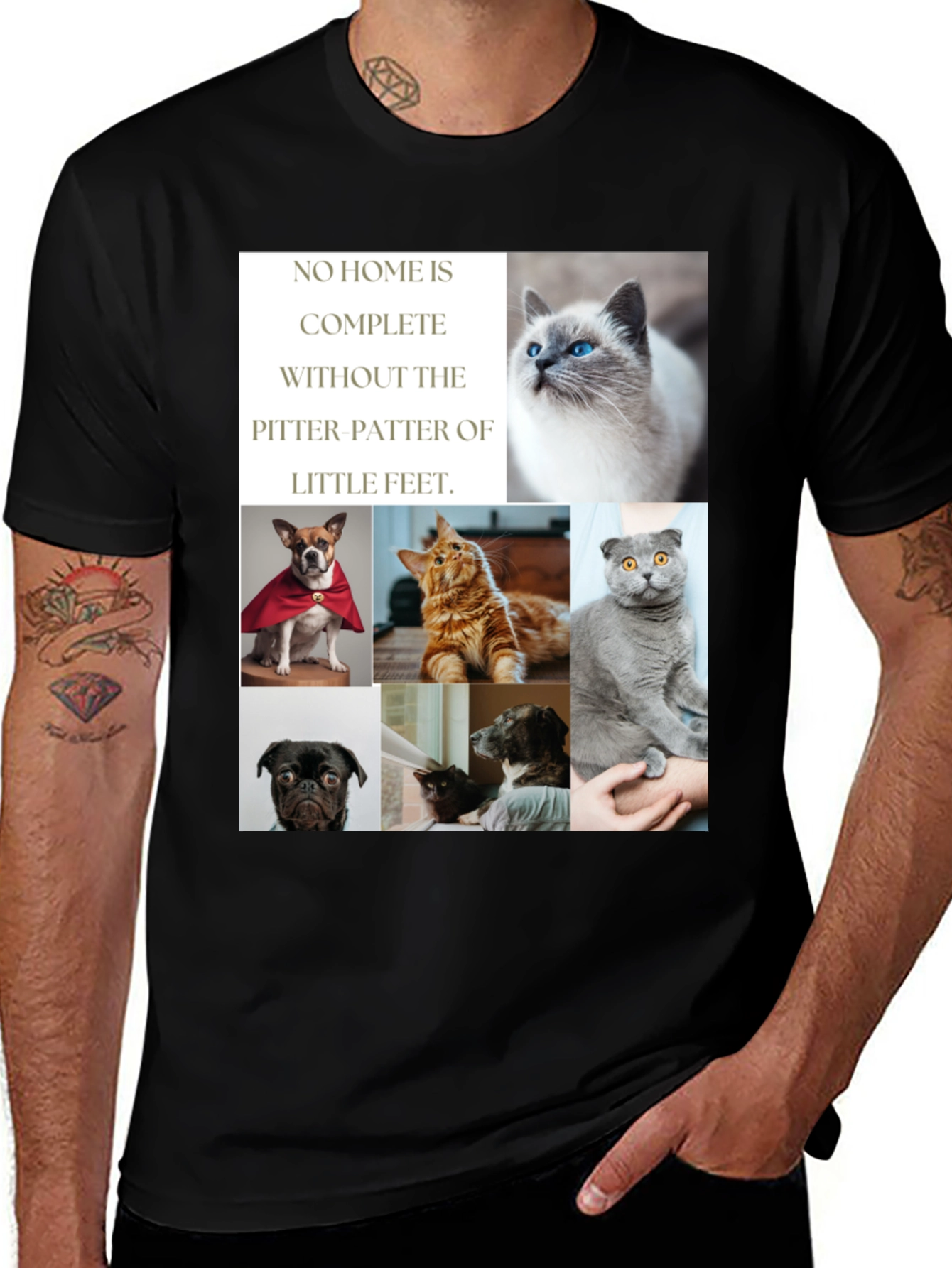 Variant 14 of Pet Lover T-Shirt: 'Pitter-Patter' Design