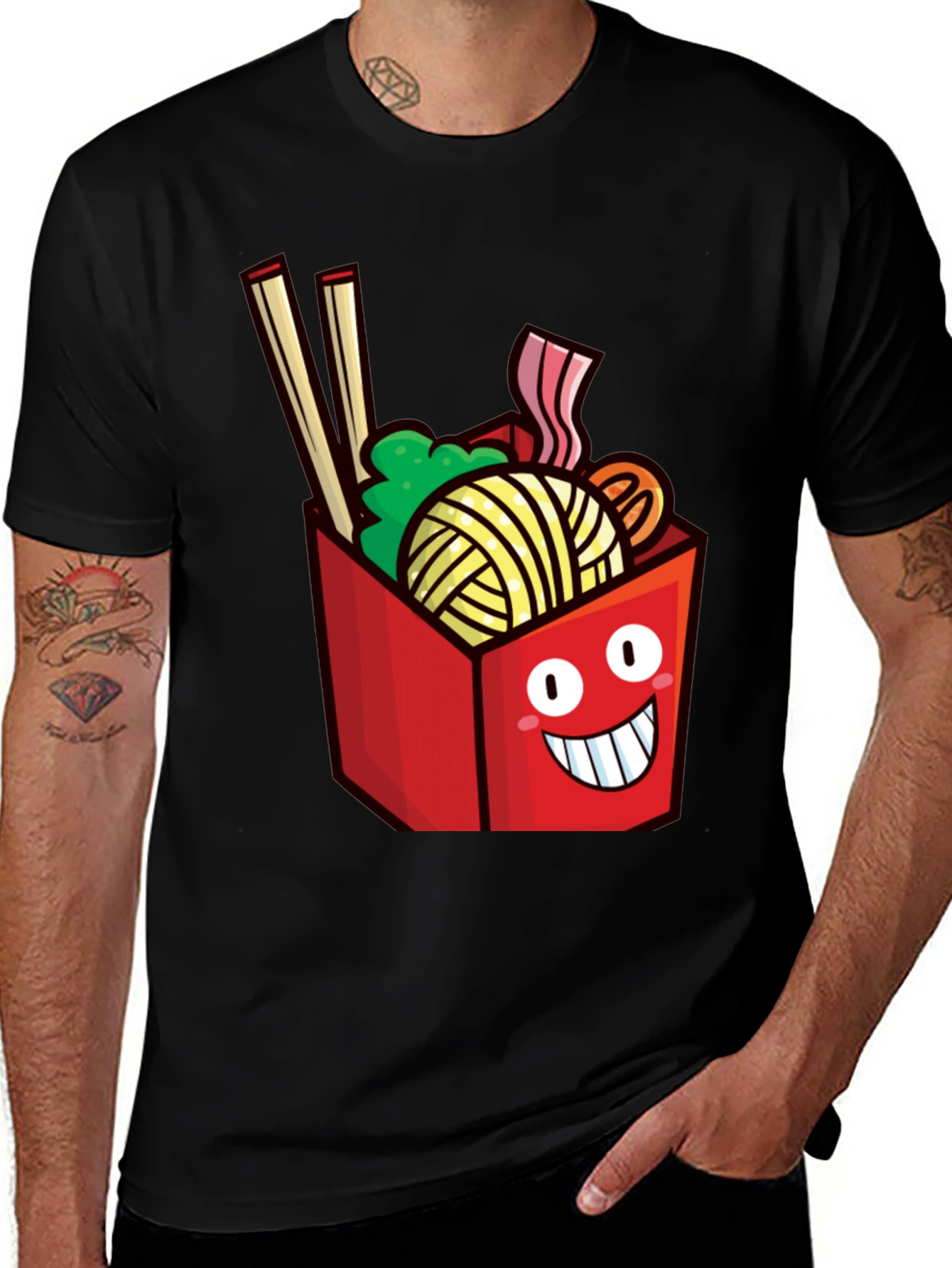 Variant 8 of Noodle Box Graphic T-Shirt - Funny Ramen Design