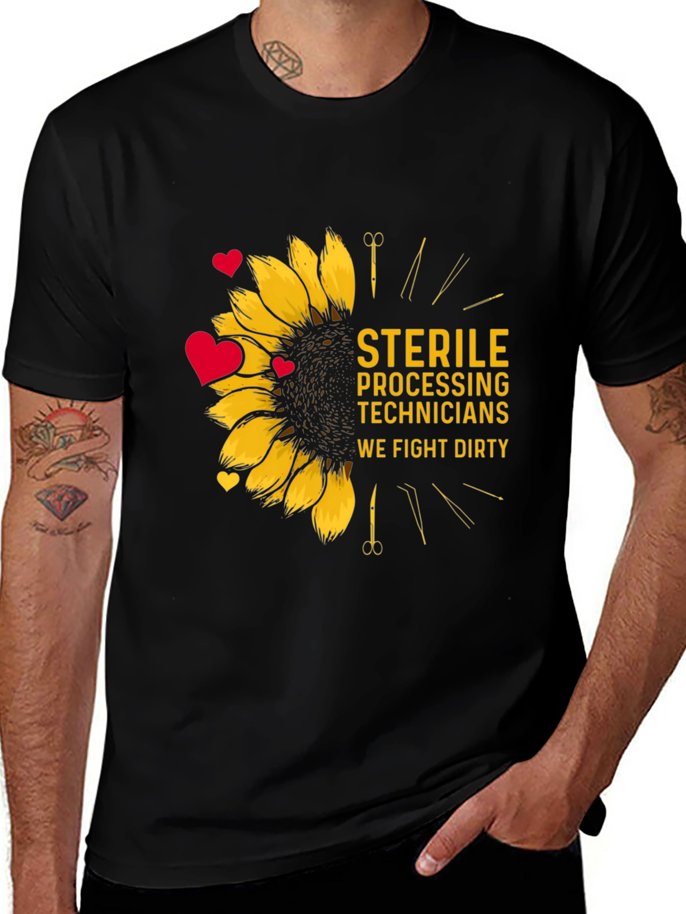 Variant 4 of Sterile Processing Techs Sunflower T-Shirt